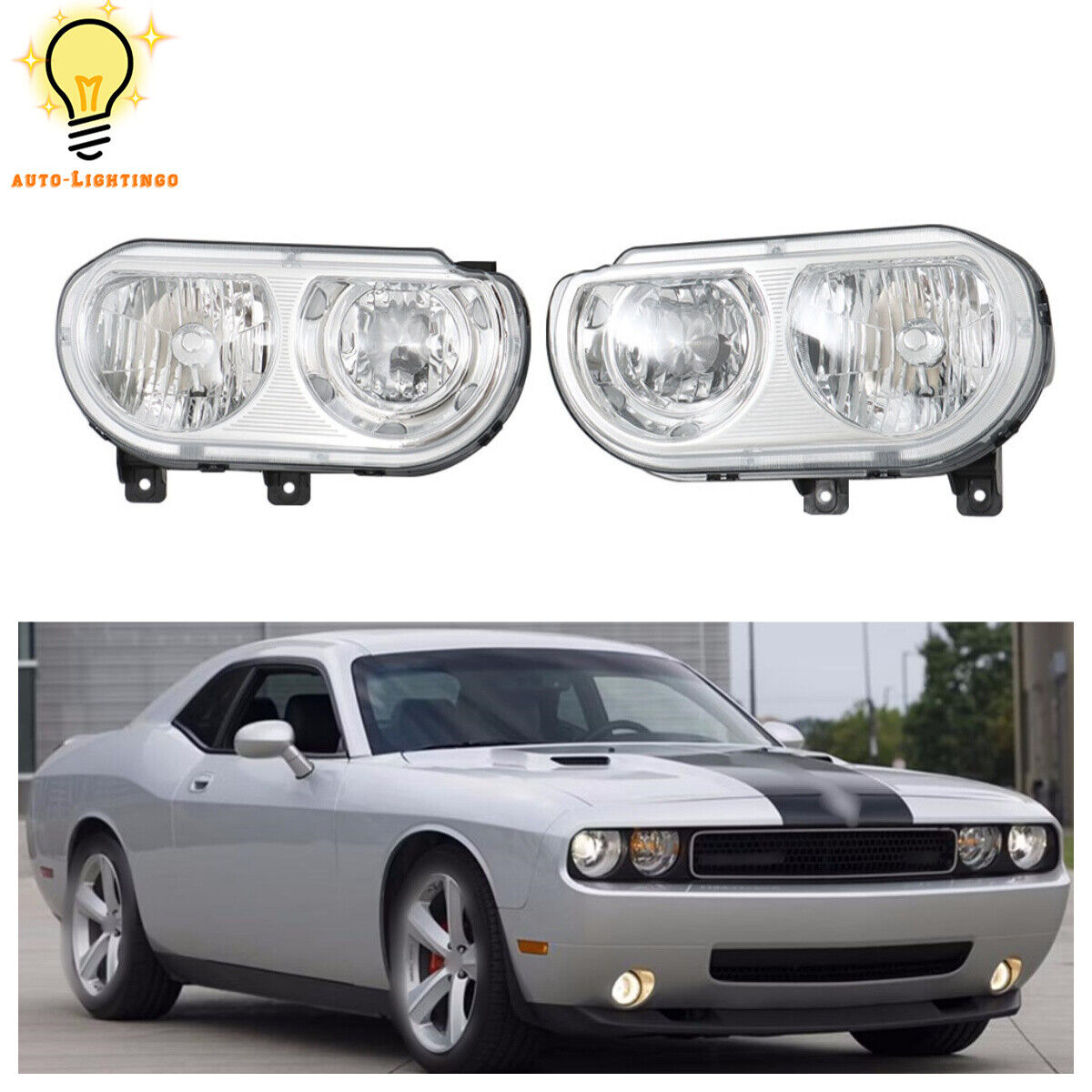 For 2008 2009 2010 2011 2012 2013 2014 Dodge Challenger Headlights Left&Right