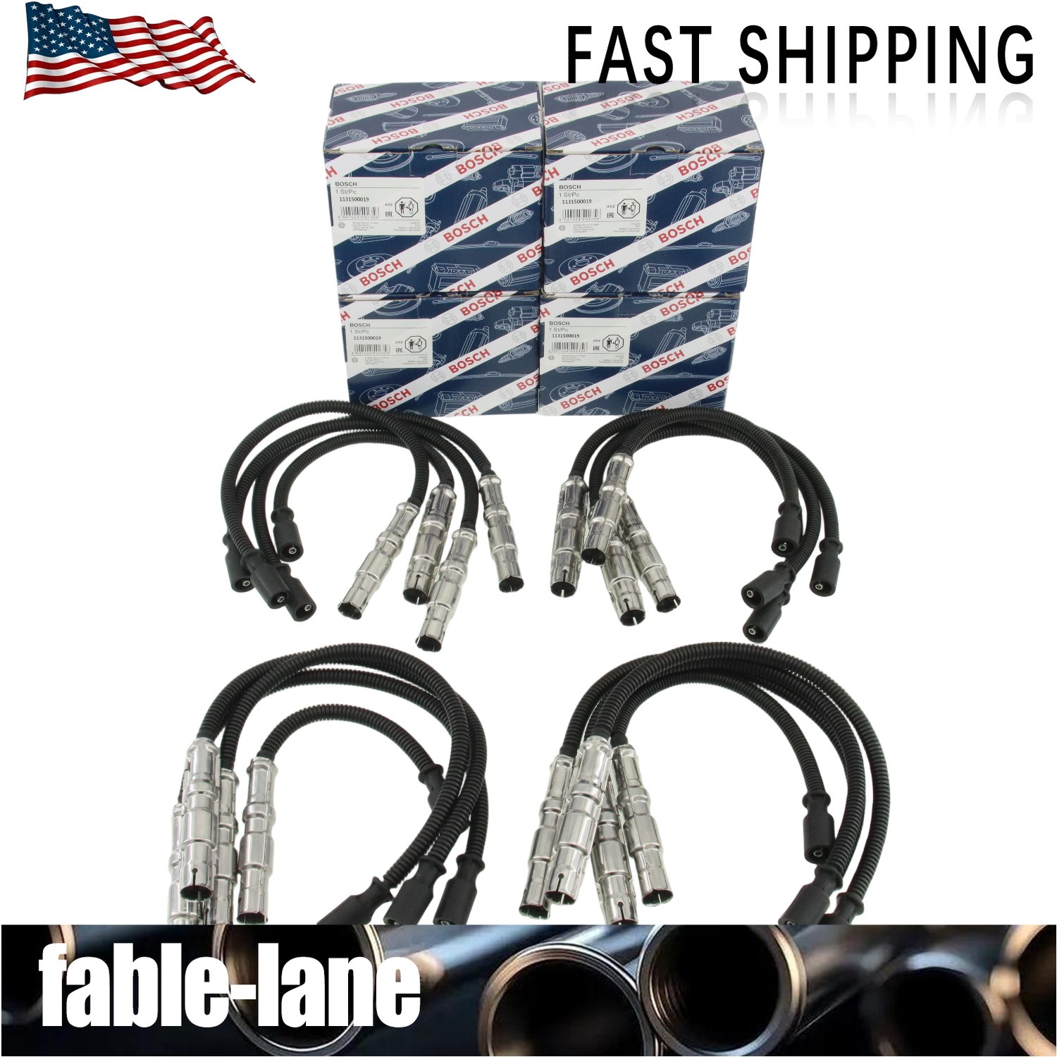 16 pcs OEM Set Spark Plug Wire for Benz V8 8Cyl 1998-2010 09850 1131500019 BOSCH