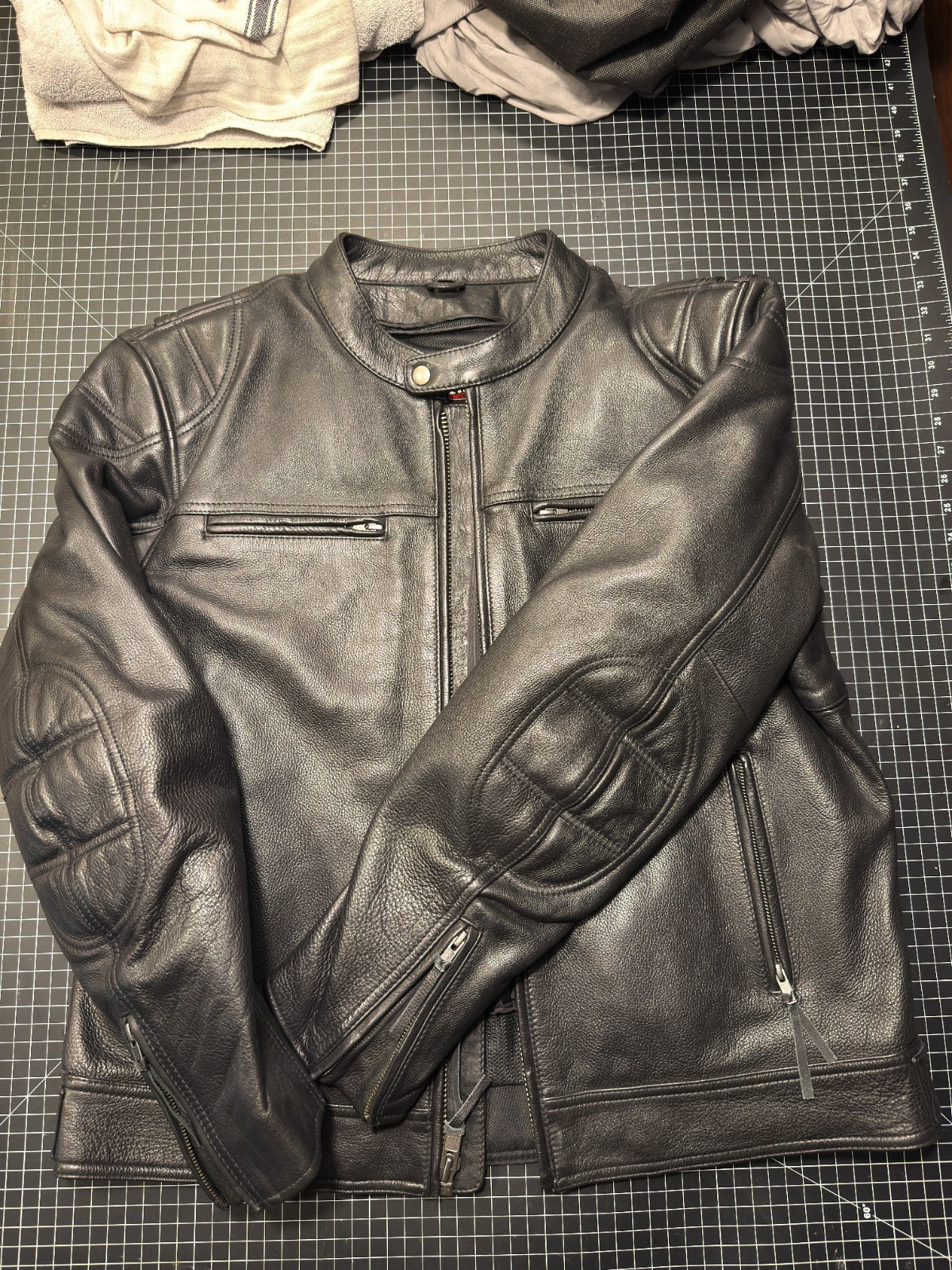 First Manufacturing Top Performer Black Leather Jacket size XL