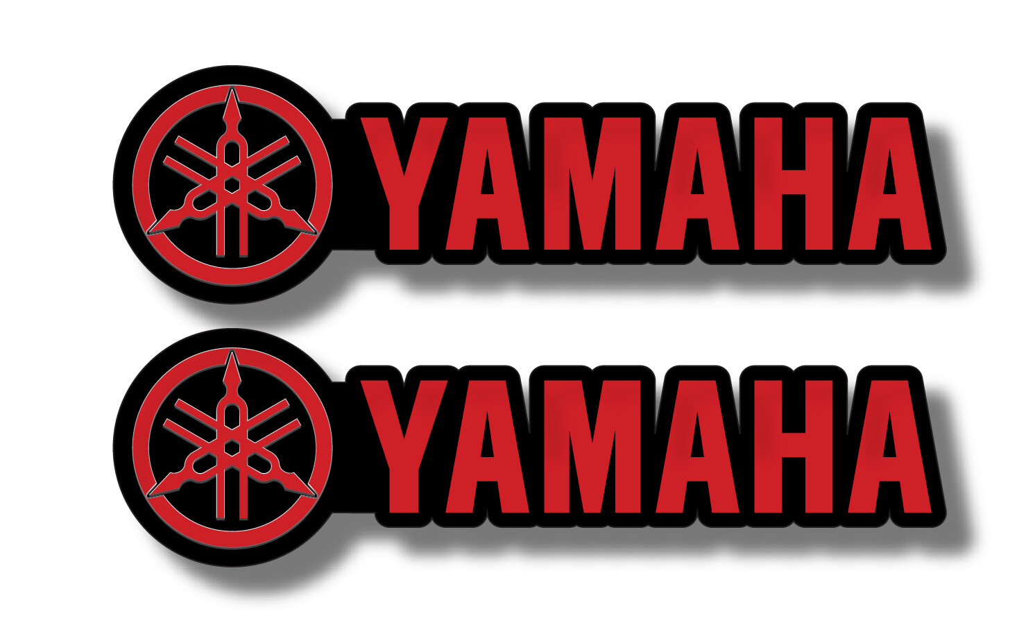 2X YAMAHA Red Black DECAL STICKER USA MADE TRUCK VEHICLE FISHING BOATS MOTOR CAR