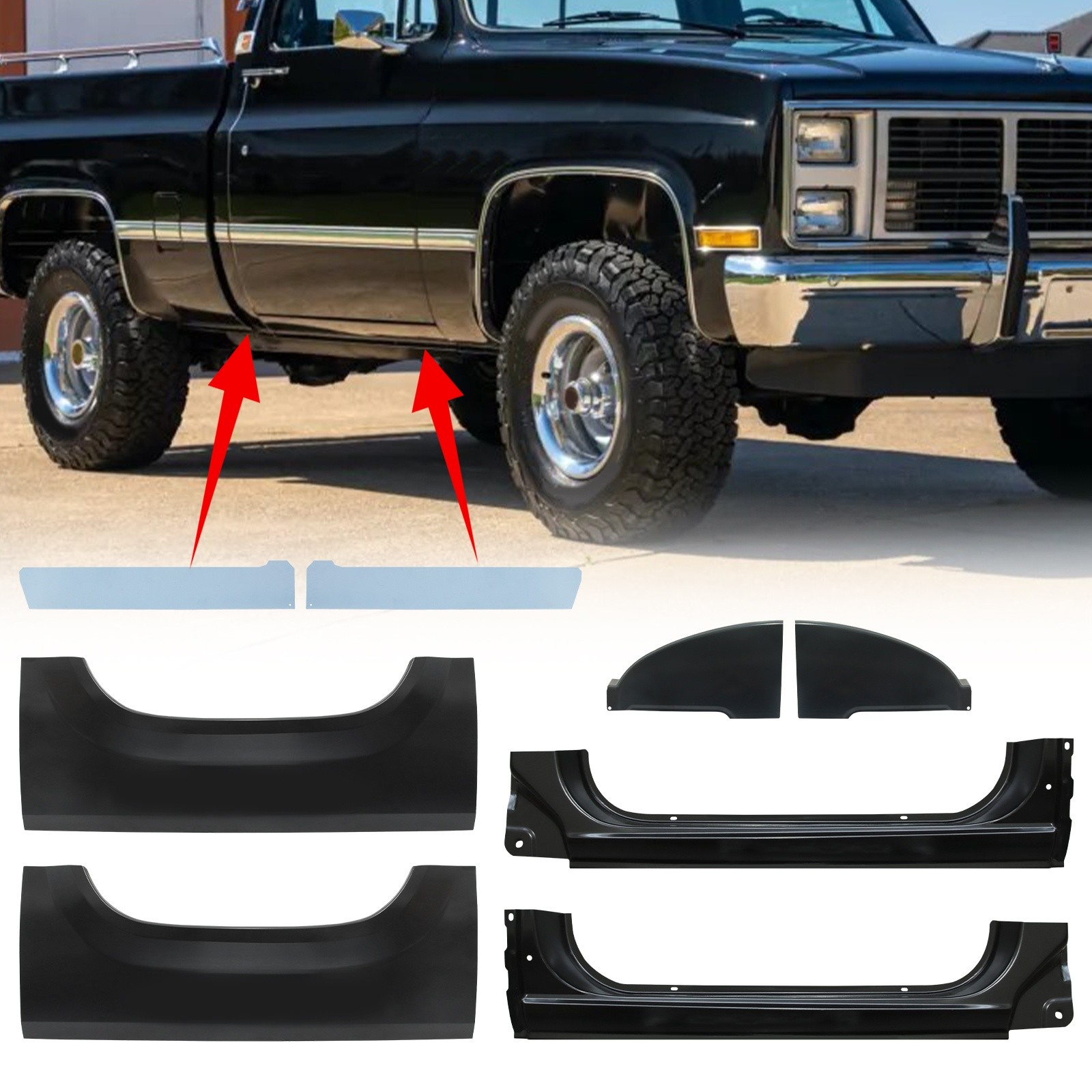 For 1973-1987 Chevy & GMC C/K Inner & Outer Rocker Panel Cab Corner & Wheel Kit