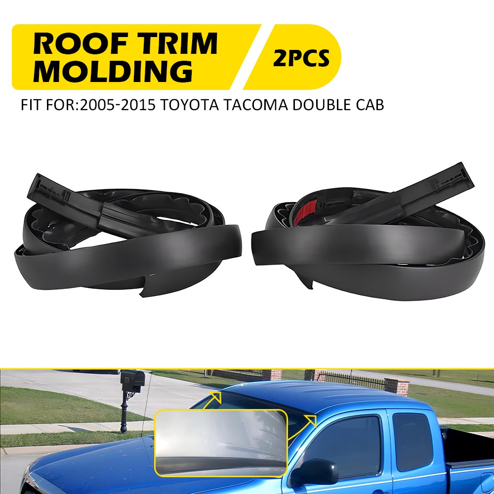 For Toyota Tacoma Double CAB 2005-2015 Roof Drip Molding Weatherstrip Trim 2PCS