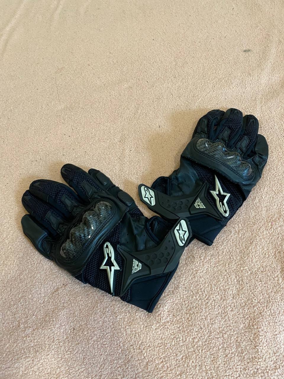 Alpinestars SMX-2 AC Vintage Leather Motorcycle Gloves Carbon Knuckle Size XXL