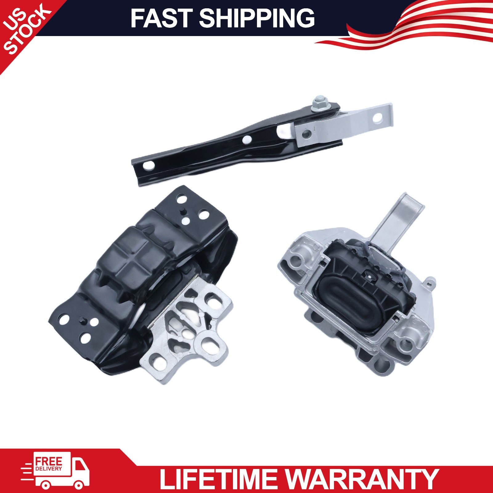 3Pcs Engine Motor Transmission Mount Kit Fits Volkswagen Atlas Cross Sport US
