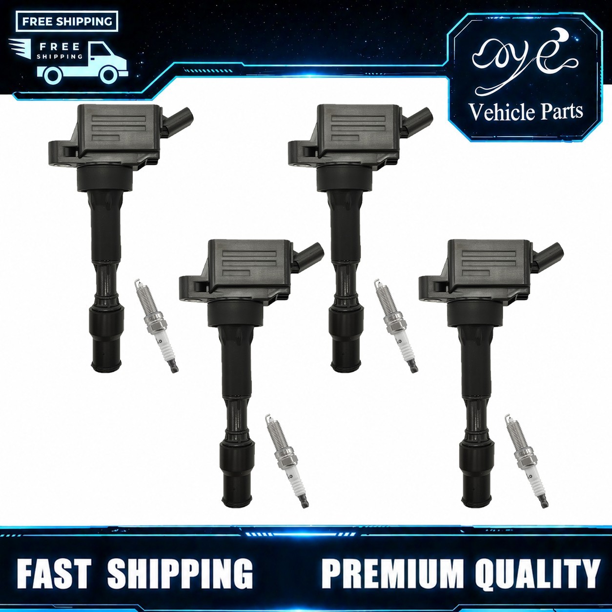 4pcs Ignition Coils + 4pcs Spark Plugs for 2017-2022 Kia Optima Forte5 2.0L L4