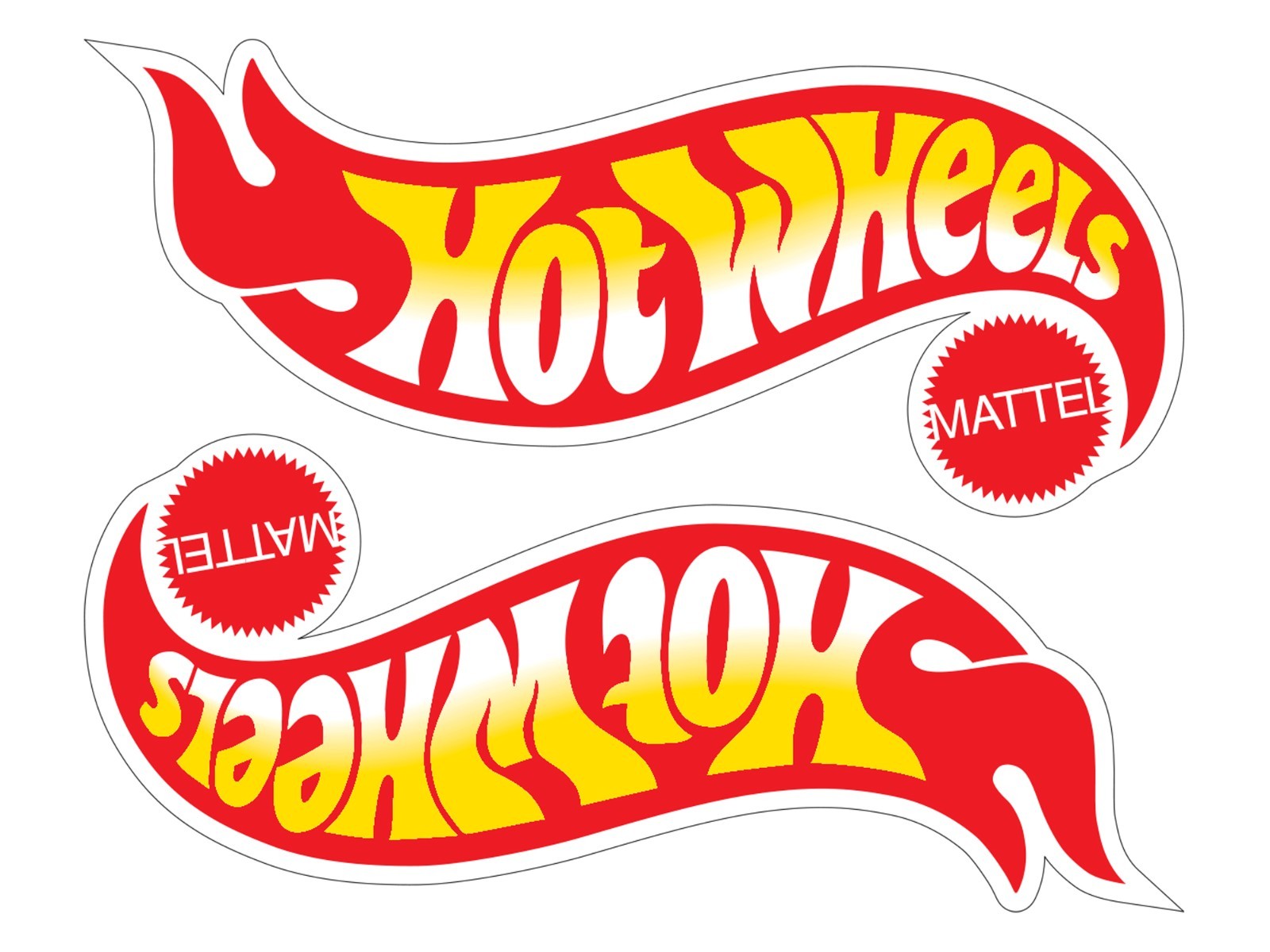 2x Hot Wheels Logo Die Cut Laminated Vinyl Decal Sticker Choose Sizes racing