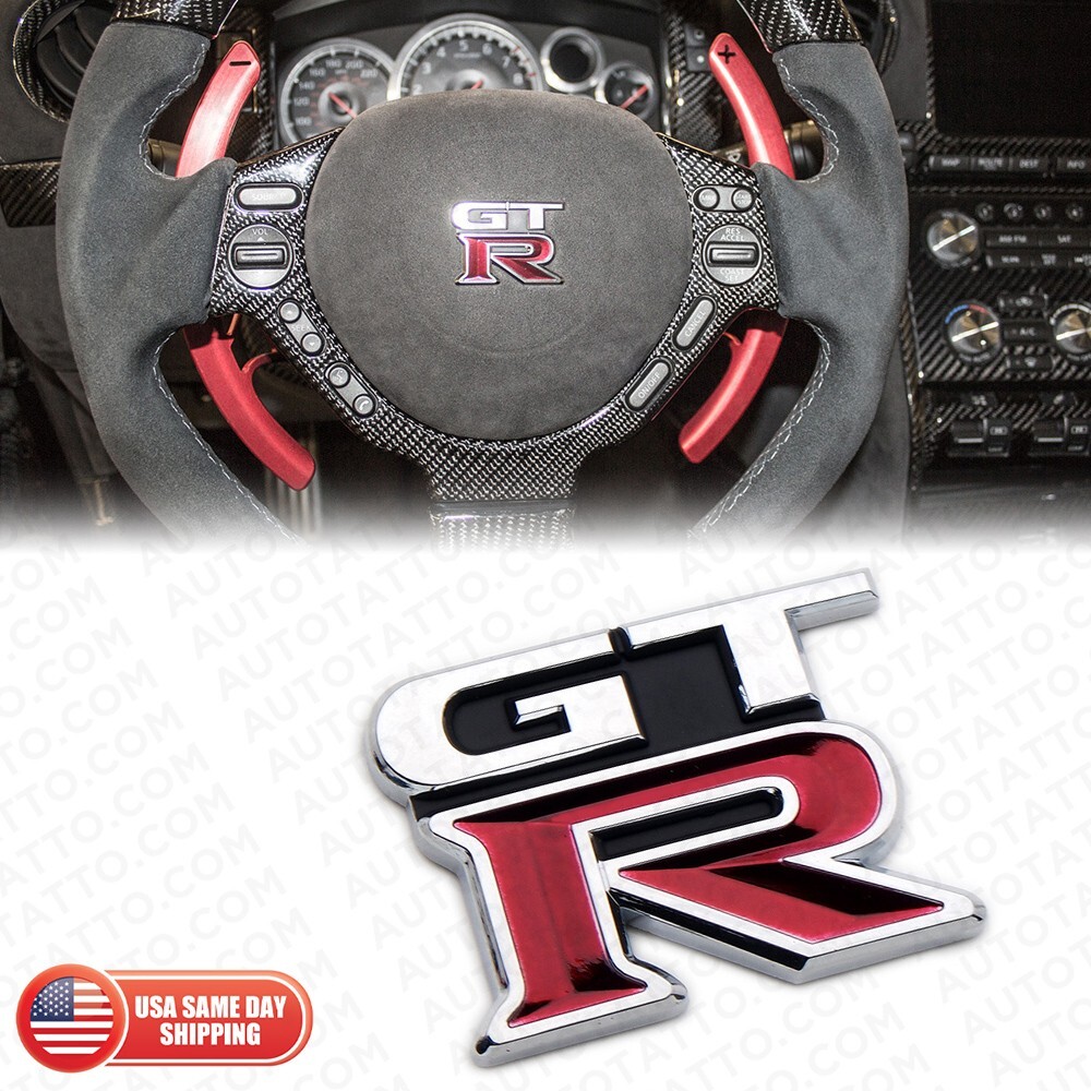 Fits Nissan GTR Steering Wheel Replace Badge Emblem Logo Decorative Trim Sport