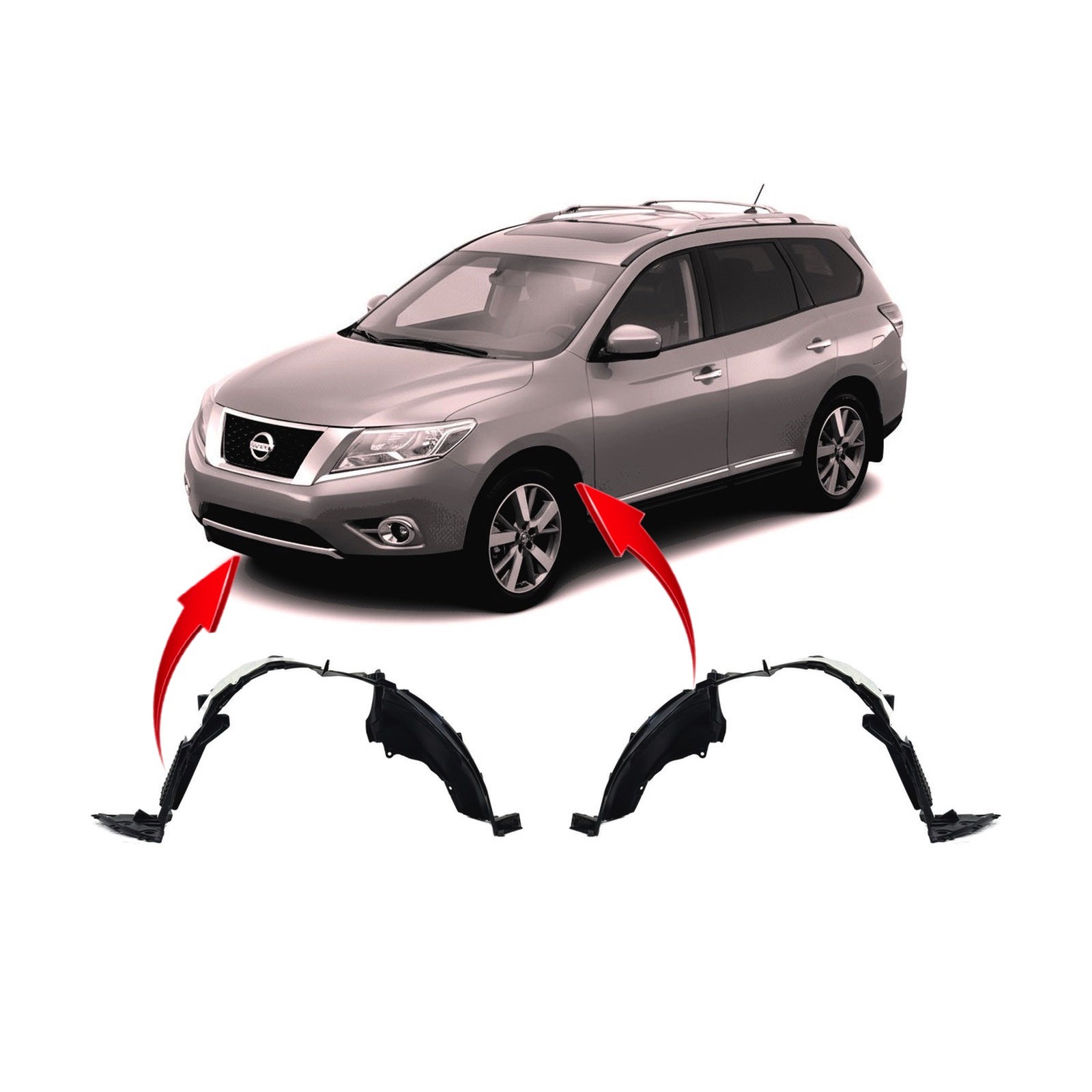 2013-2014 Nissan Pathfinder 2pc Fender Liners NI1248160 NI1249160 638413JA0A