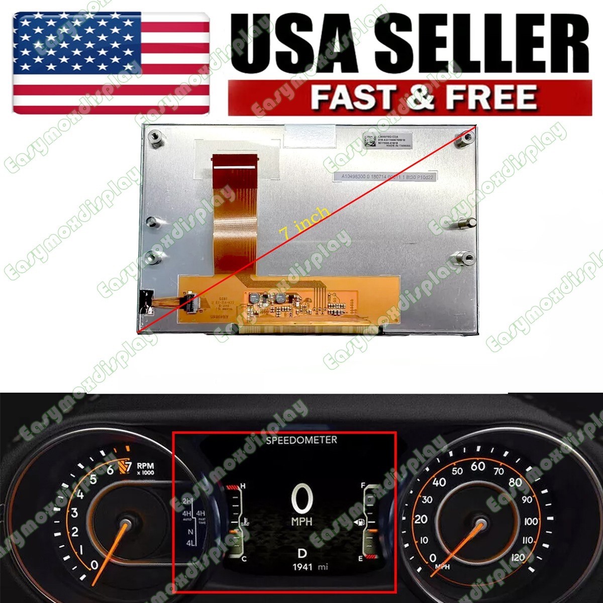 LCD Display Screen Instrument Cluster For Jeep Wrangler JL Sahara 2018-2022 LCD Display Screen Instrument Cluster For Jeep Wrangler JL Sahara 2018-2022