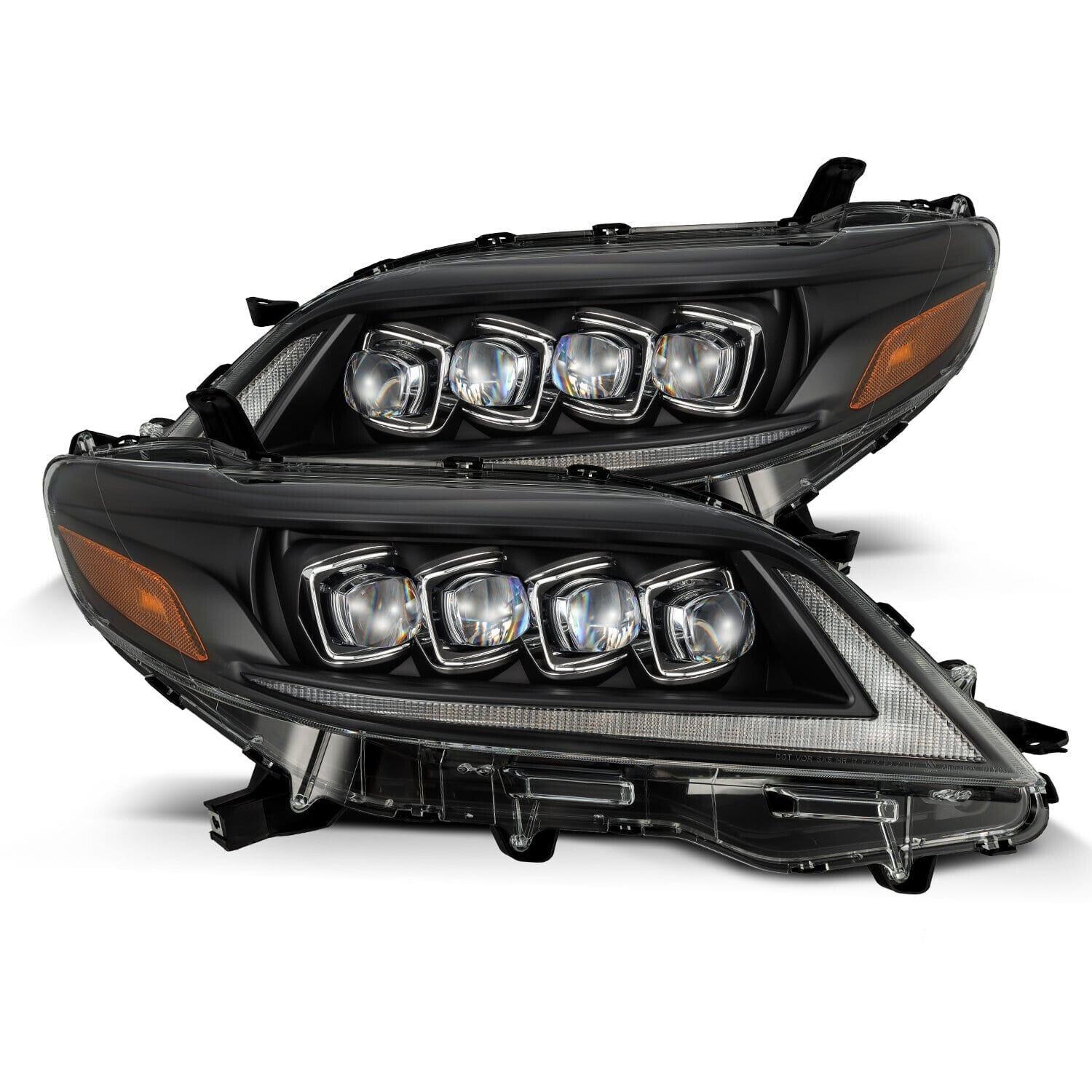 For 11-20 Toyota Sienna Nova Black Housing LED Projector Headlights Headlamps