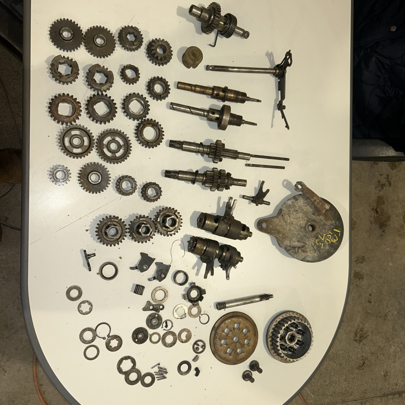1974 SUZUKI TM100 TM 100 PARTS LOT transmission shift drum clutch kicker shaft
