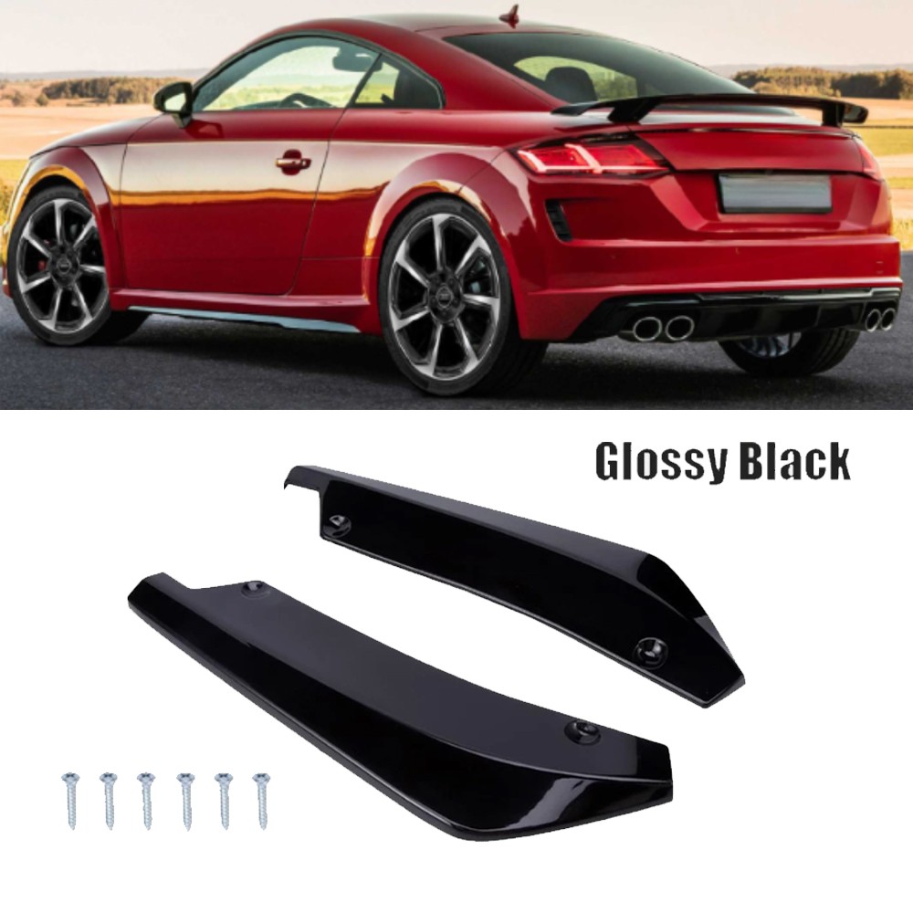 Black For Audi TTS TT Rear Bumper Lip Splitter Diffuser Canard Spoiler Black For Audi TTS TT Rear Bumper Lip Splitter Diffuser Canard Spoiler