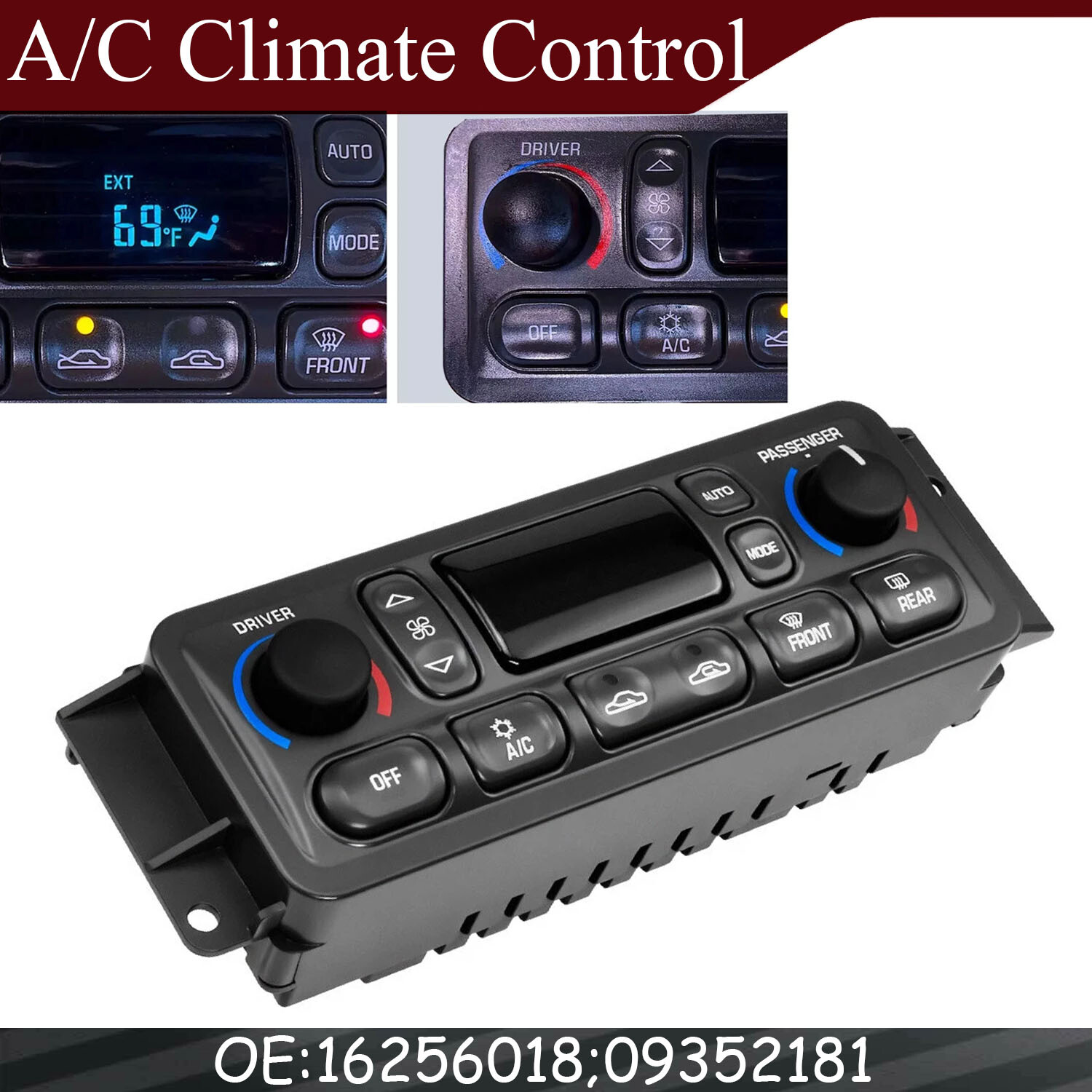 Replacement For 1997-2004 C5 Corvette A/C Climate Control HVAC 09352181 NEW 