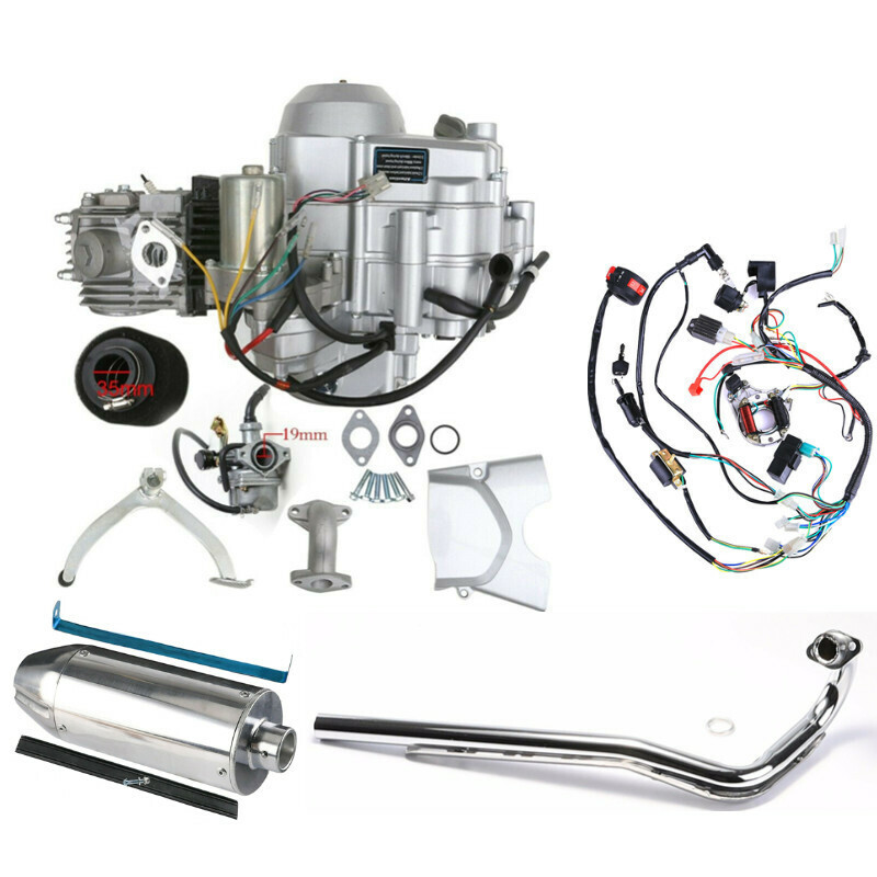 New 125cc Complete Engine Motor kit 3 Speed Semi Auto w/ Reverse Electric Start
