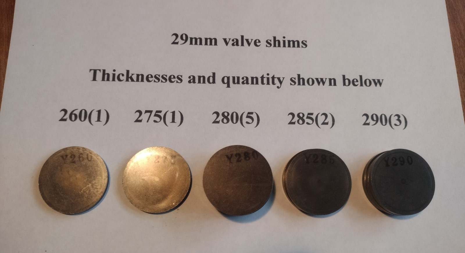 Used 29mm valve shims--Misc Lot of 12 Used 29mm valve shims--Misc Lot of 12