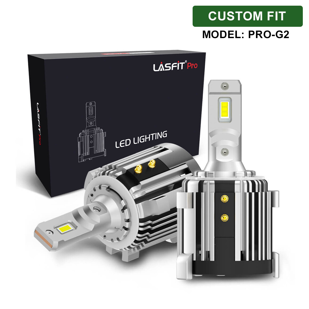 Lasfit Pro-G2 LED Headlight Bulbs Low Beam H7 for VW Passat 2012-2019 White Pair