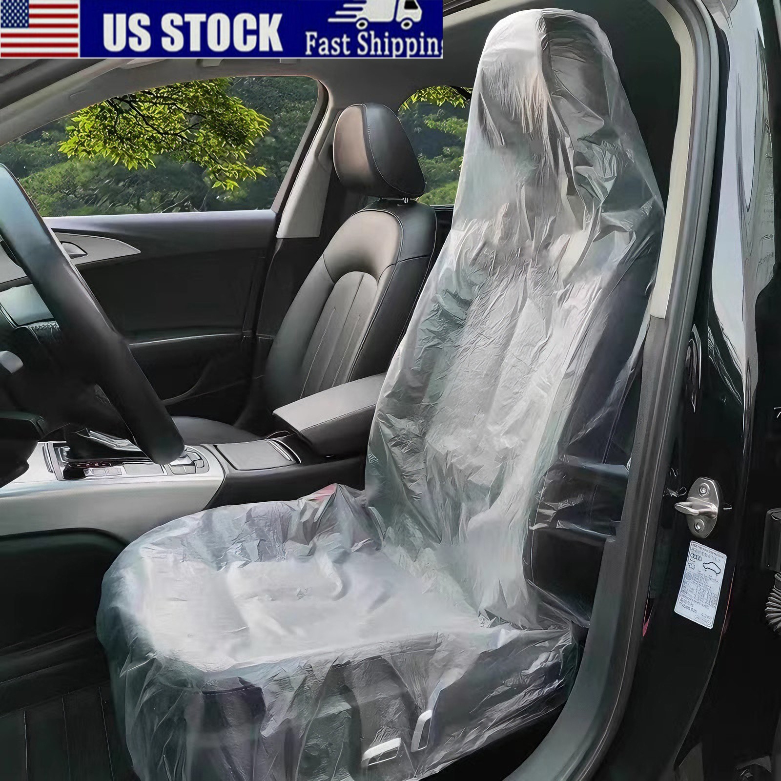 20pc Car Disposable Plastic Seat Covers Auto Cushion Cover Waterproof Universal