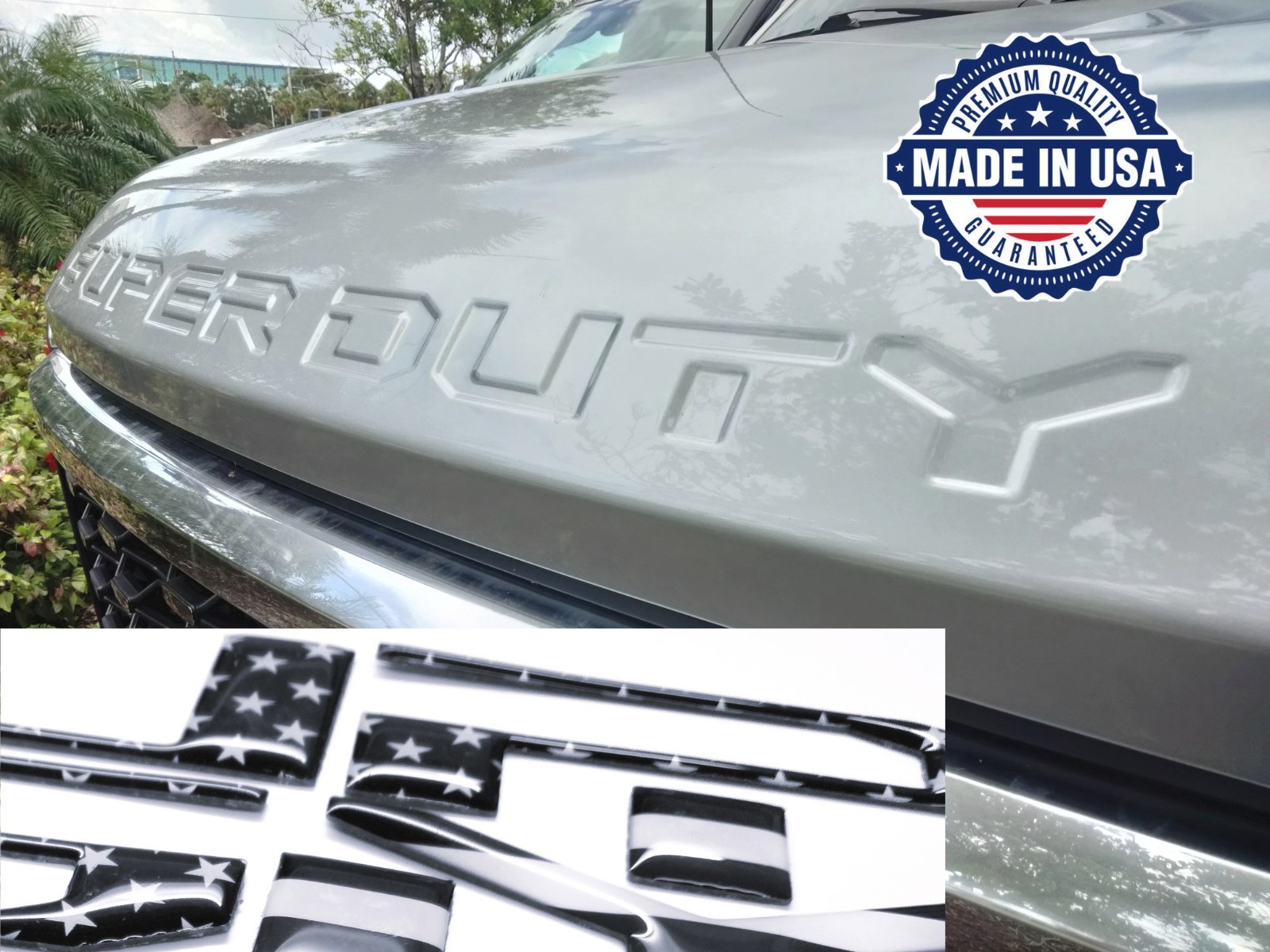COMPATIBLE WITH 23 24 25 2026 3D US BLACK FLAG DOMED RAISED FRONT GRILLE LETTERS COMPATIBLE WITH 23 24 25 2026 3D US BLACK FLAG DOMED RAISED FRONT GRILLE LETTERS