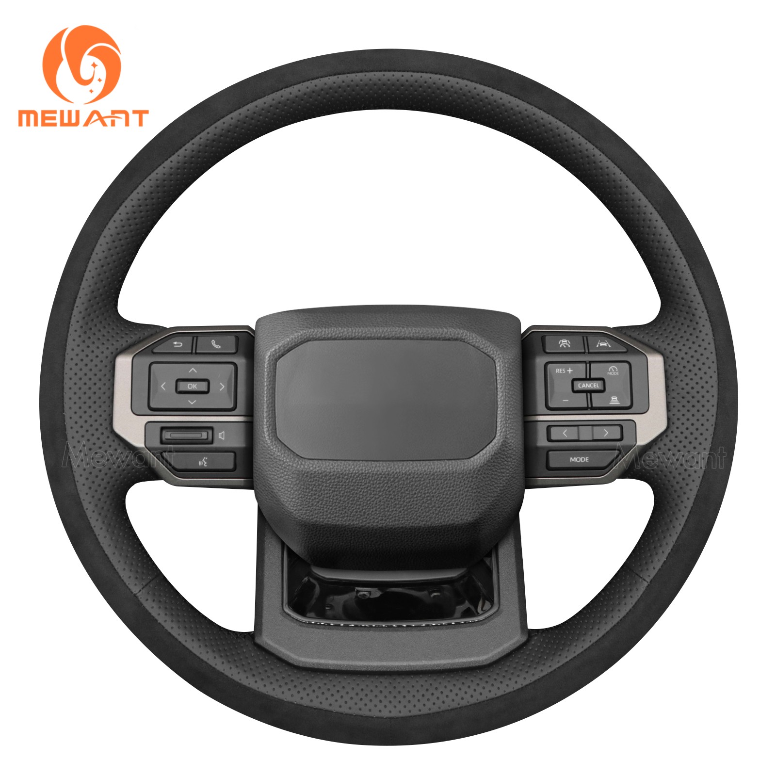 MEWANT Suede/PU Leather Steering Wheel Cover for Toyota Land Cruiser 24-26