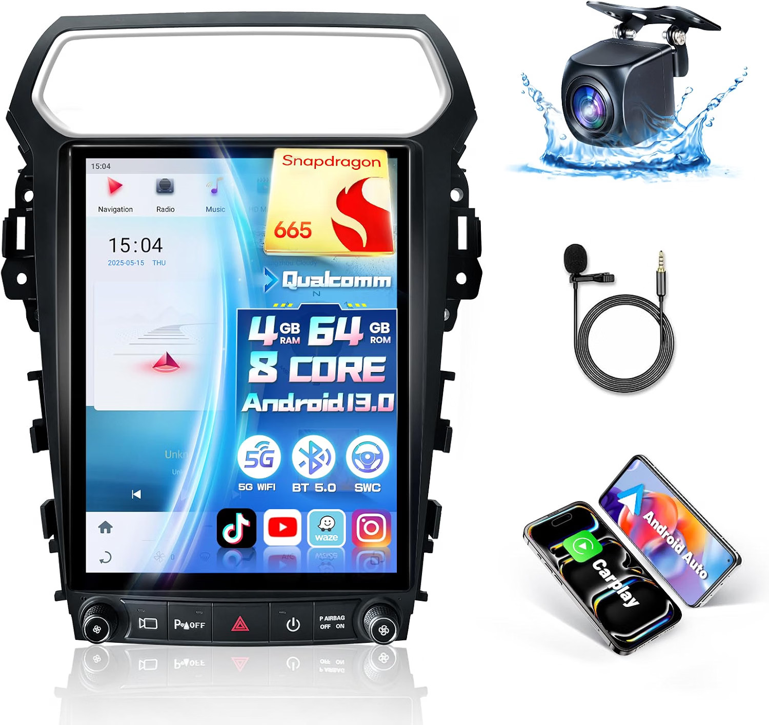Android 13 Qualcomm 8Core 4+64G Radio for Ford Explorer 2011-2019 (OPENED BOX)