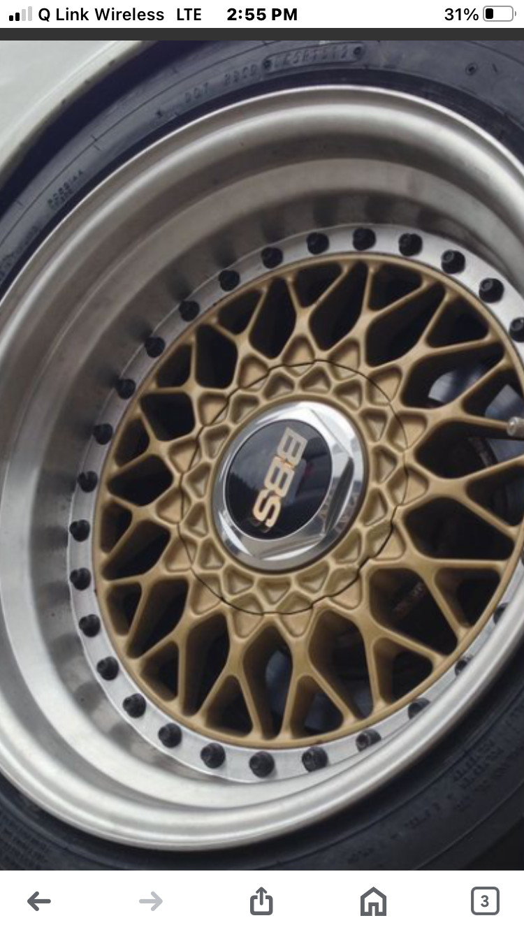 16x10 inch BBS rims, set of four, gold like new 