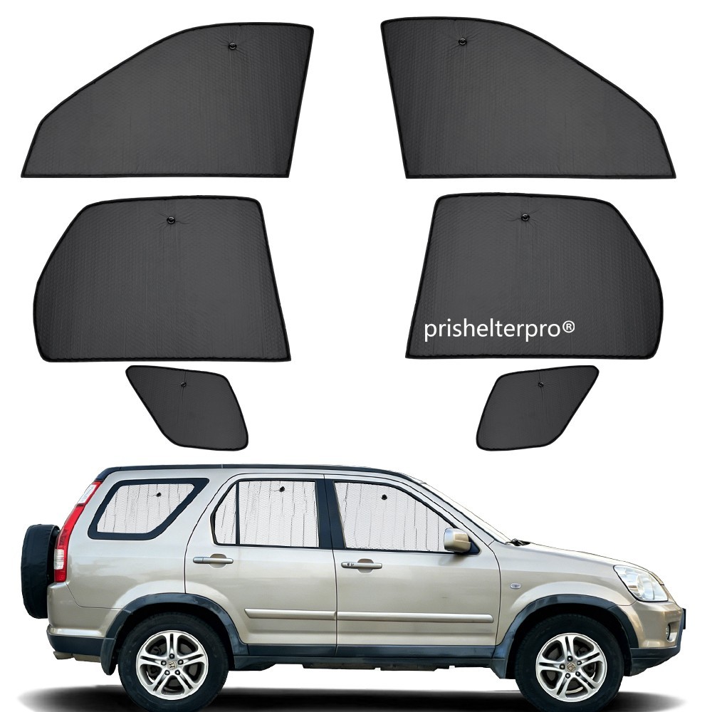 Fit For Honda CRV 2002-2006  Side Window Black Silver Camp Privacy Sunshade 6pcs