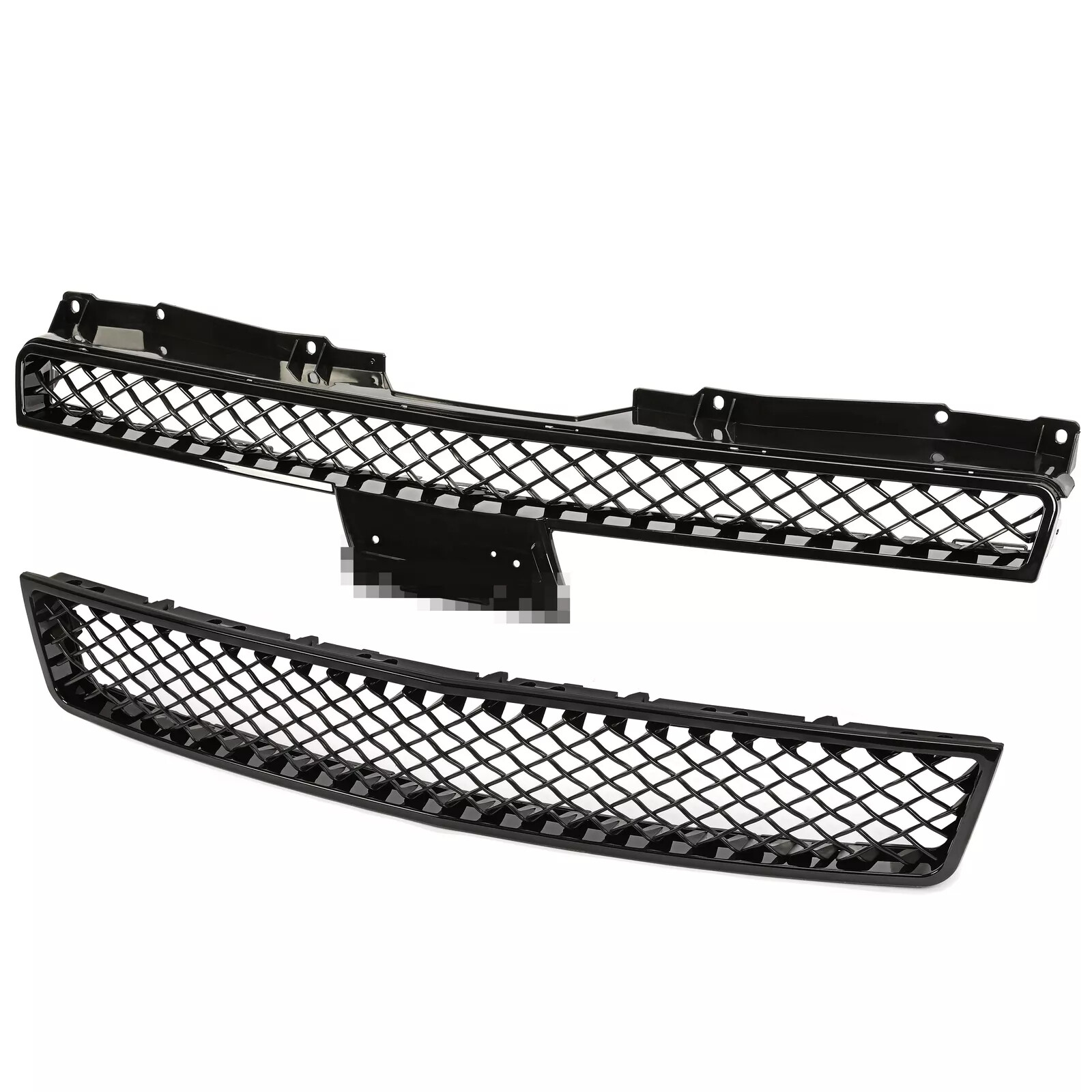 Black Front Upper+Lower Grille For Chevy Tahoe Suburban Avalanche 2007-2014