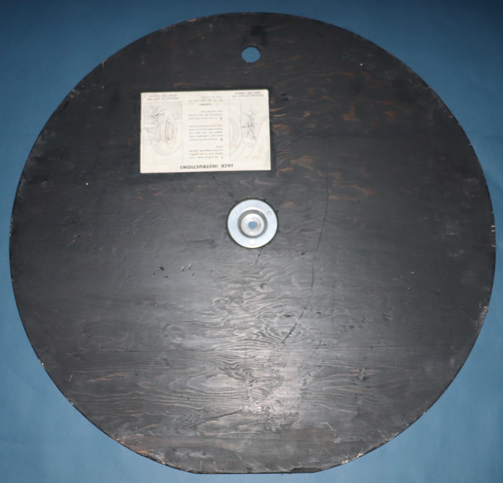 1953 1954 1955 Corvette spare tire board, bolt cup, jack instruction sheet 1953 1954 1955 Corvette spare tire board, bolt cup, jack instruction sheet