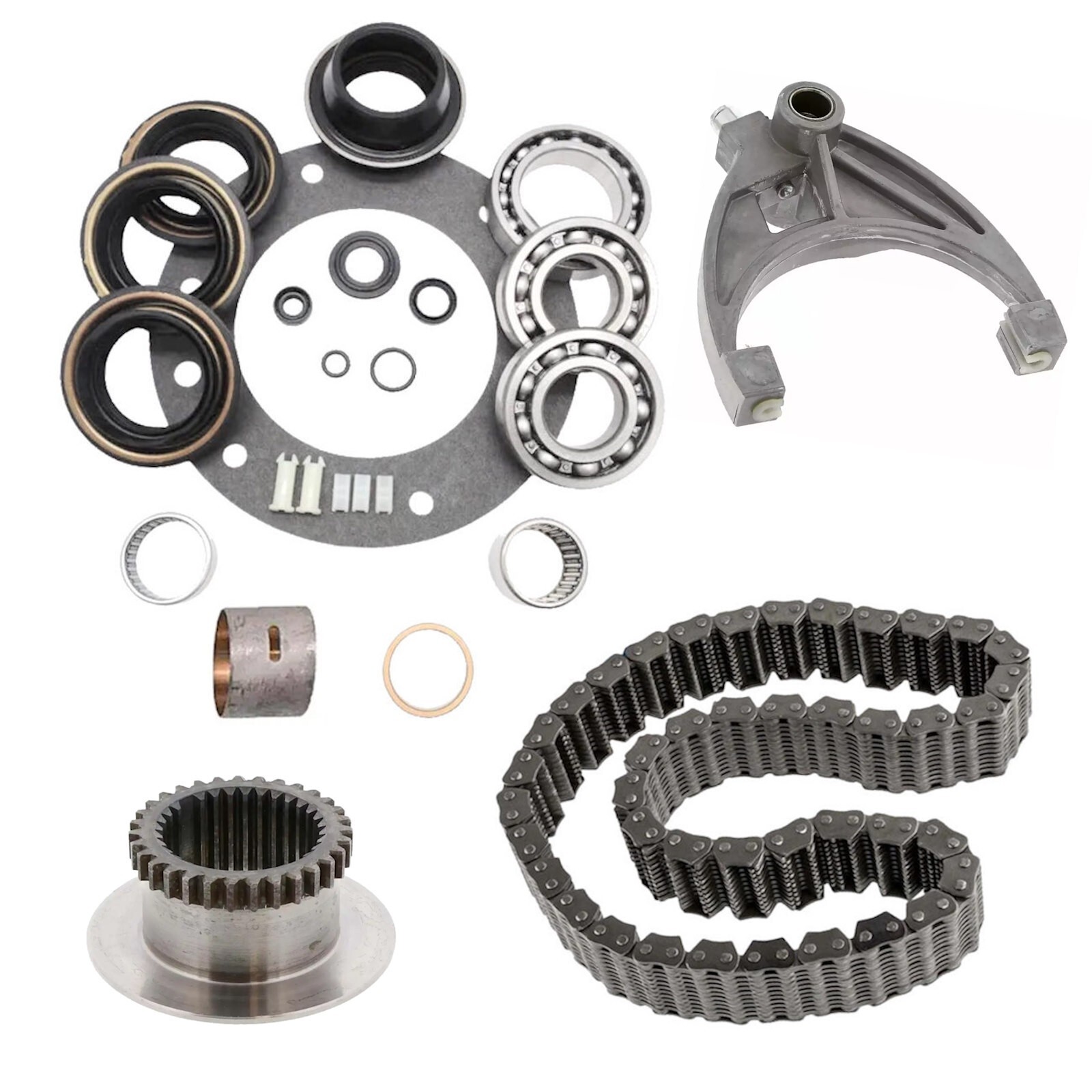 Ford BW 1356 Transfer Case Rebuild Kit Chain Range Fork 38T Slider Rear Bushing