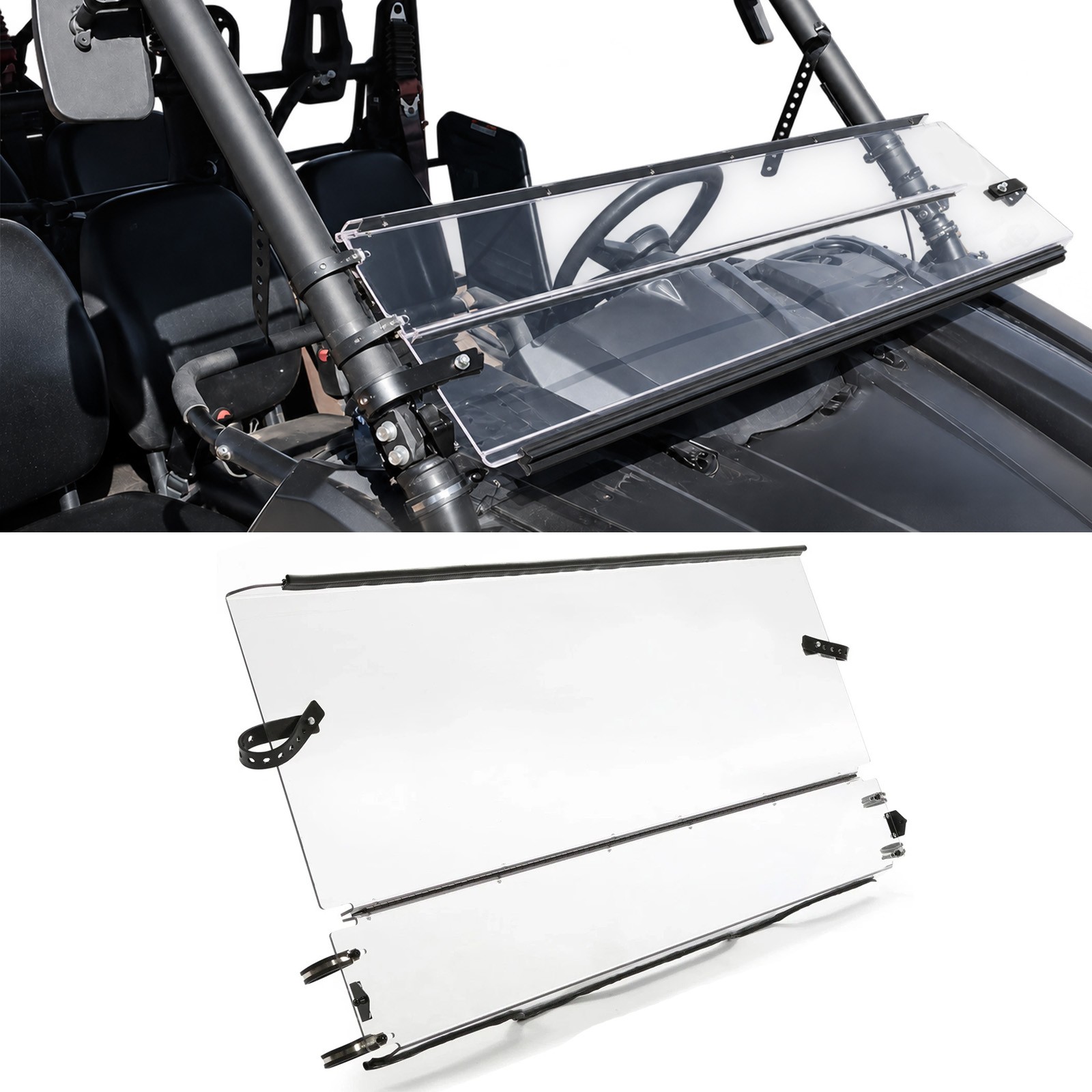 For 14-21 Yamaha Viking 700 15-22 Viking VI Folding Scratch Resistant Windshield For 14-21 Yamaha Viking 700 15-22 Viking VI Folding Scratch Resistant Windshield