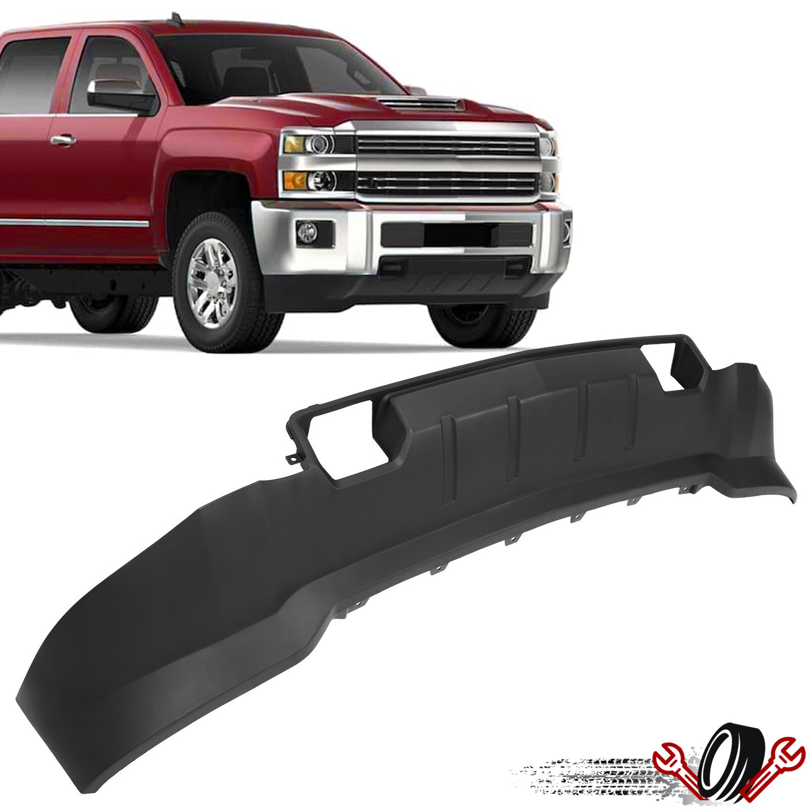 For Chevy Silverado 2500HD 3500HD 15-19 Front Deflector Bumper Valance Textured