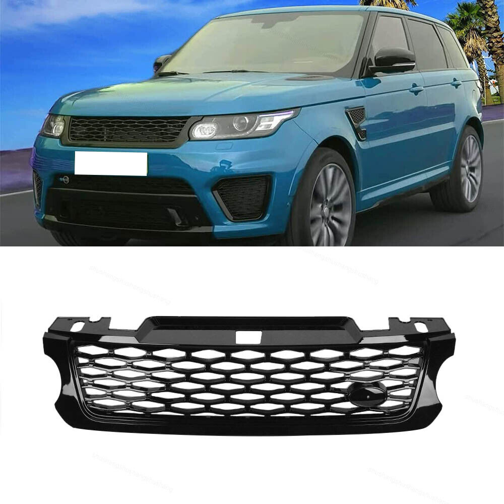 For Land Rover Range Rover Sport 2014-2017 Glossy Black Front Grille SVR Styling