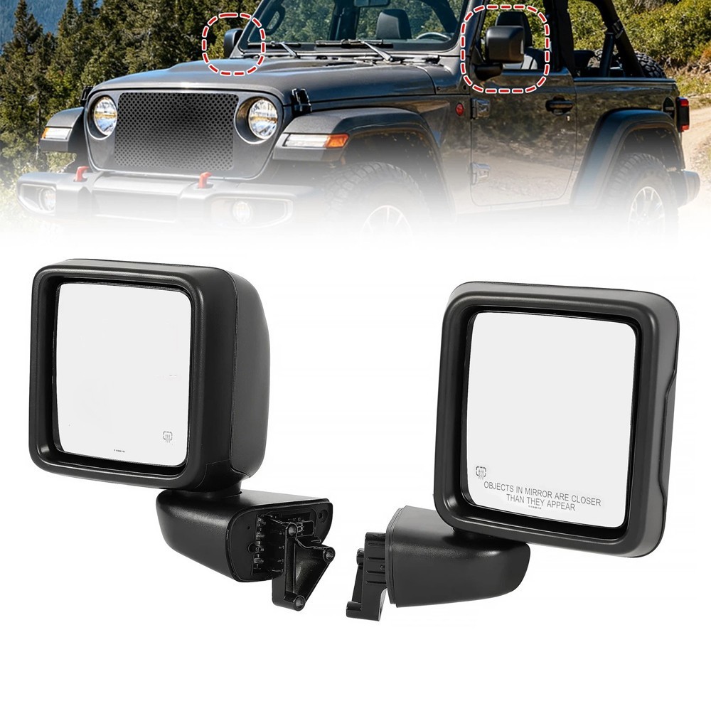 Pair Left & Right Power Heated Mirror for Jeep Gladiator Wrangler JL 2018-2023