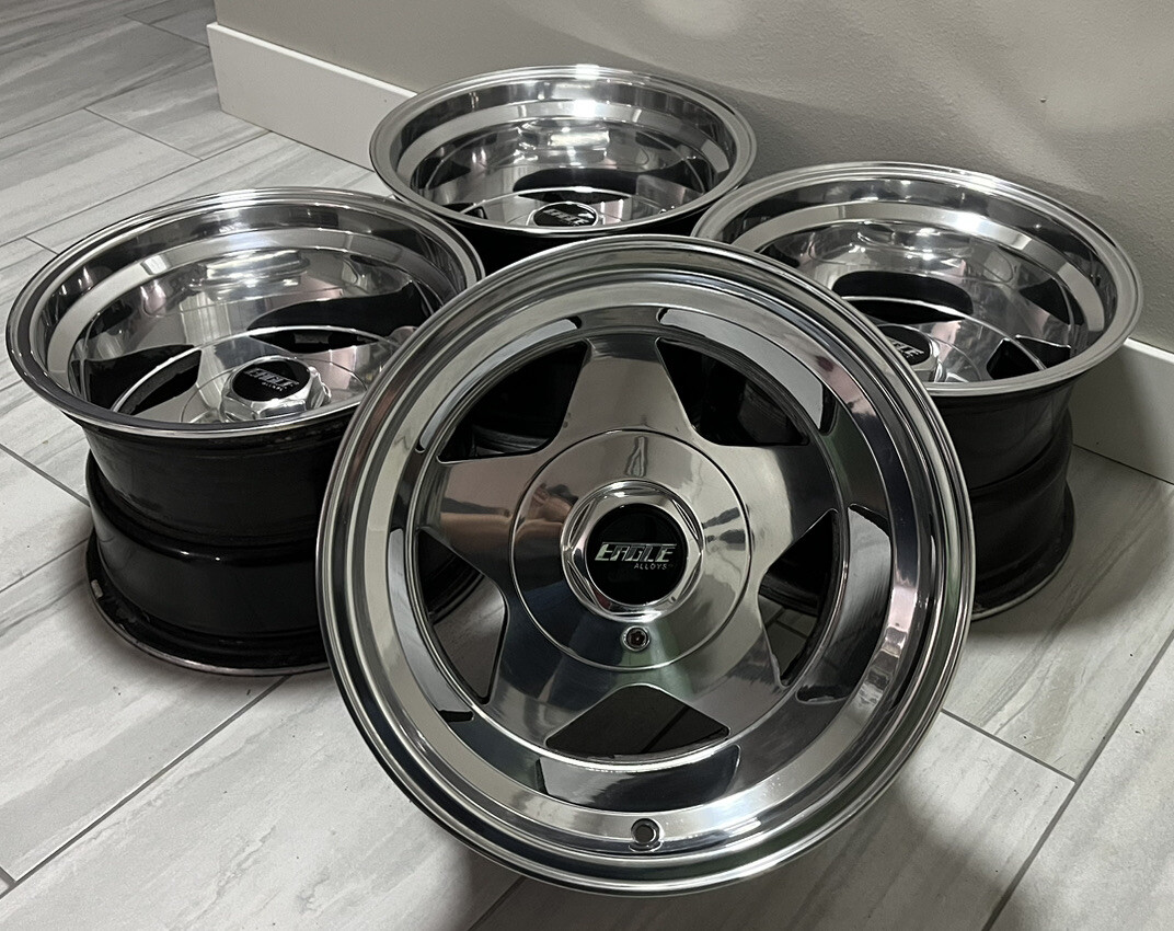 Eagle Alloy 028 5-Star Polished w/ Center Caps 5x5 & 5x5.5 Lug Pattern