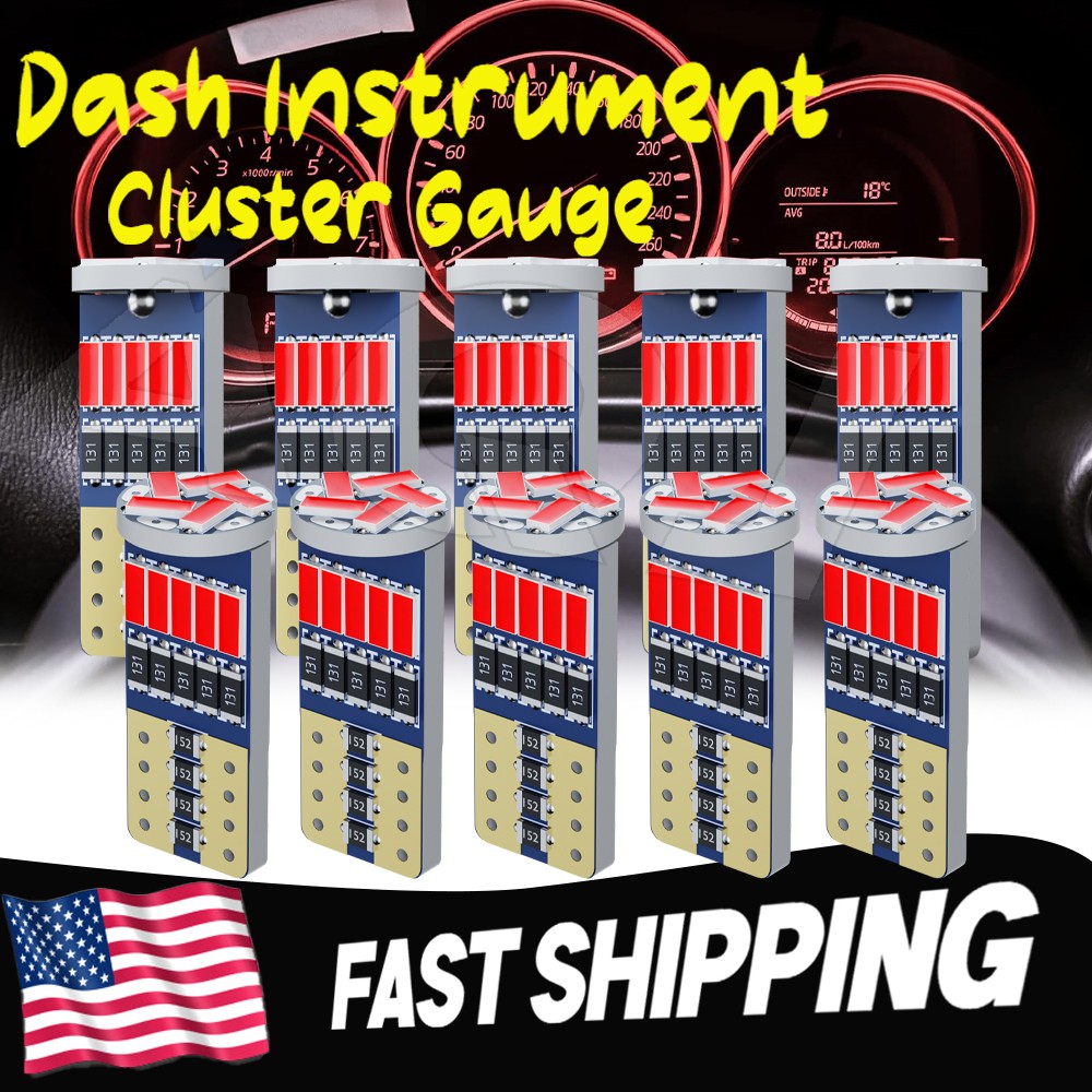 10x Bright Red Dash Instrument Gauge LED Bulbs For Ford F-350 1980-2006