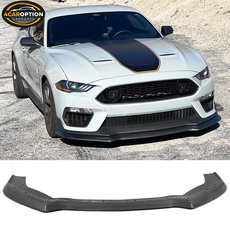 Fits 21-23 Mustang Mach 1 Handling Package Front Lip Spoiler Carbon Fiber Print Fits 21-23 Mustang Mach 1 Handling Package Front Lip Spoiler Carbon Fiber Print
