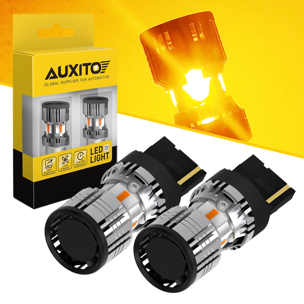 AUXITO LED Front Rear Turn Signal Light Blinker Bulbs No Hyper Flash 7440 Amber