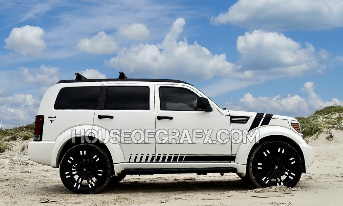 4pc Gradient rockers & Fender stripes decals fits any 2007-2011 Dodge Nitro 4pc Gradient rockers & Fender stripes decals fits any 2007-2011 Dodge Nitro