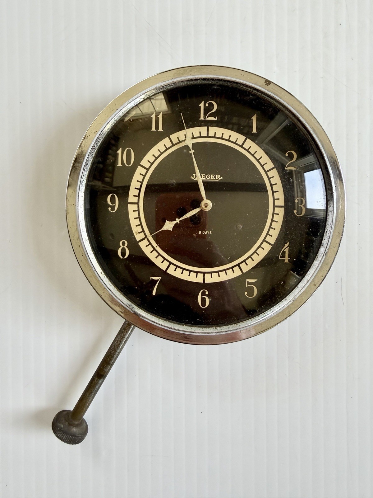 Vintage Original 1930s Jaeger 8 Day Car Automobile Clock, Untested As Is