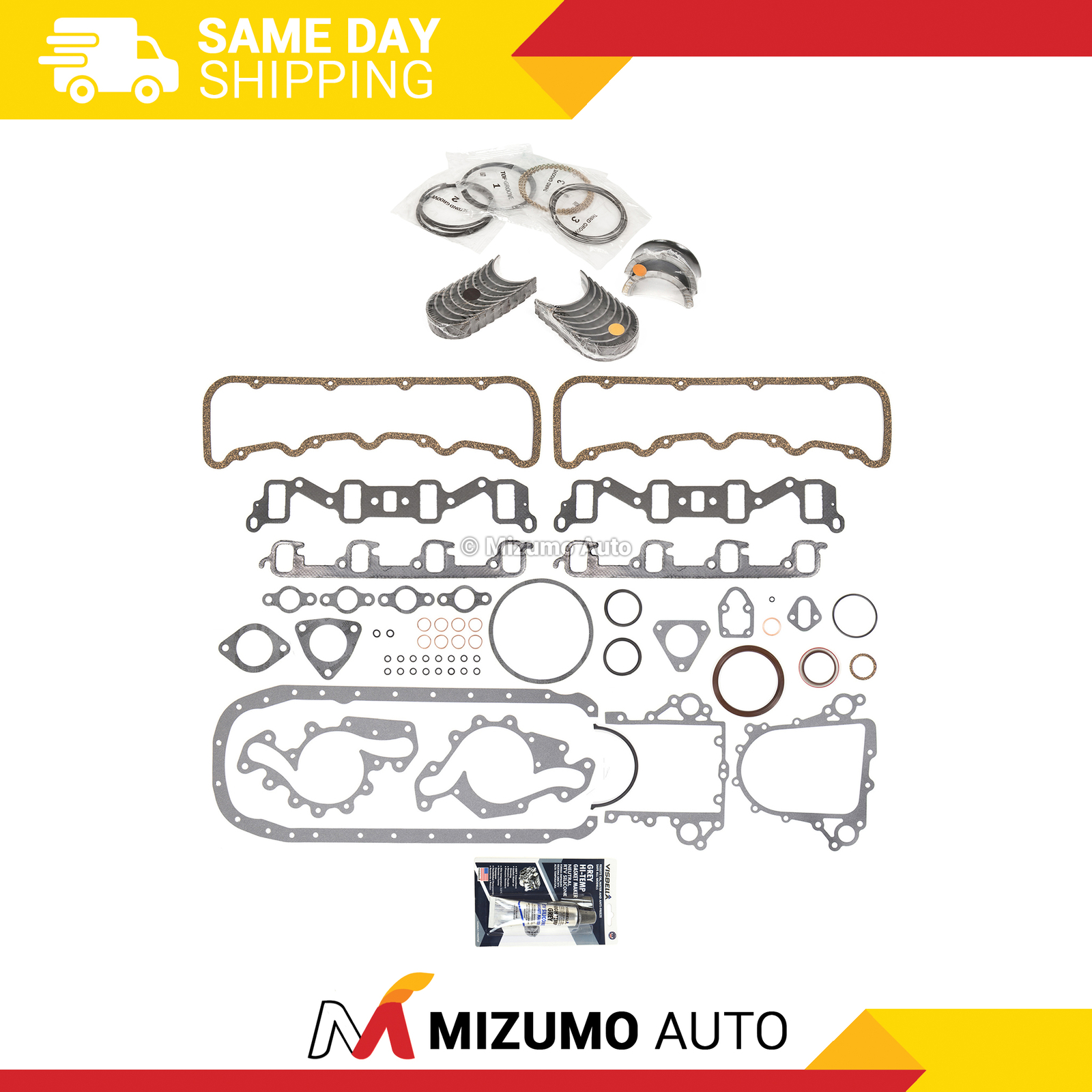 Full Gasket Set Bearings Rings Fit 92-02 GMC Chevrolet 6.5L OHV DIESEL TURBO