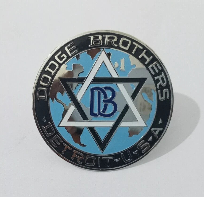 Radiator Front Badge Emblem Small Early Dodge Brothers Brass Enamel Automo #B776 Radiator Front Badge Emblem Small Early Dodge Brothers Brass Enamel Automo #B776