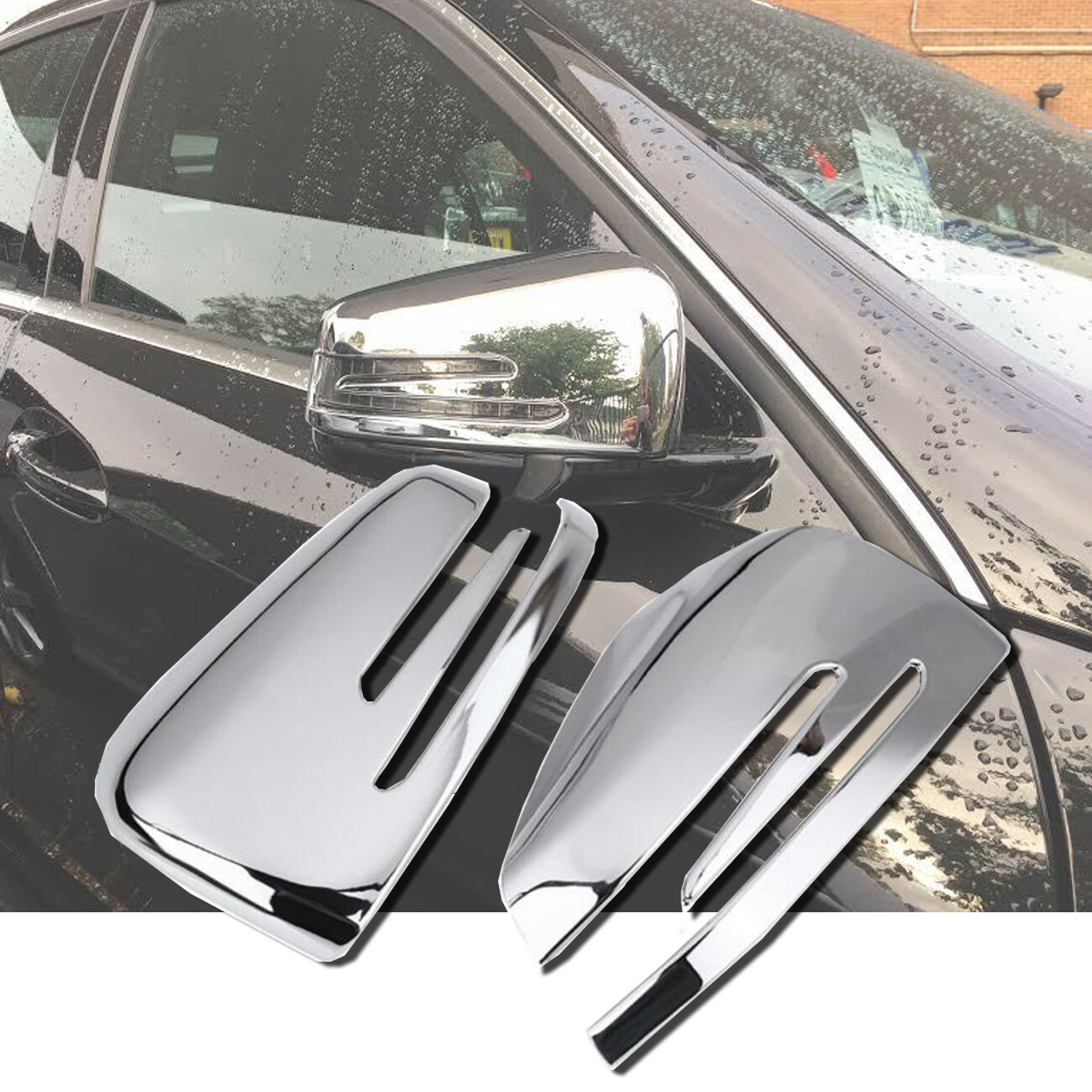 Chrome Silver Rearview Side Mirror Cover Caps Fits 10-16 W212 C207 E63 E350 E550