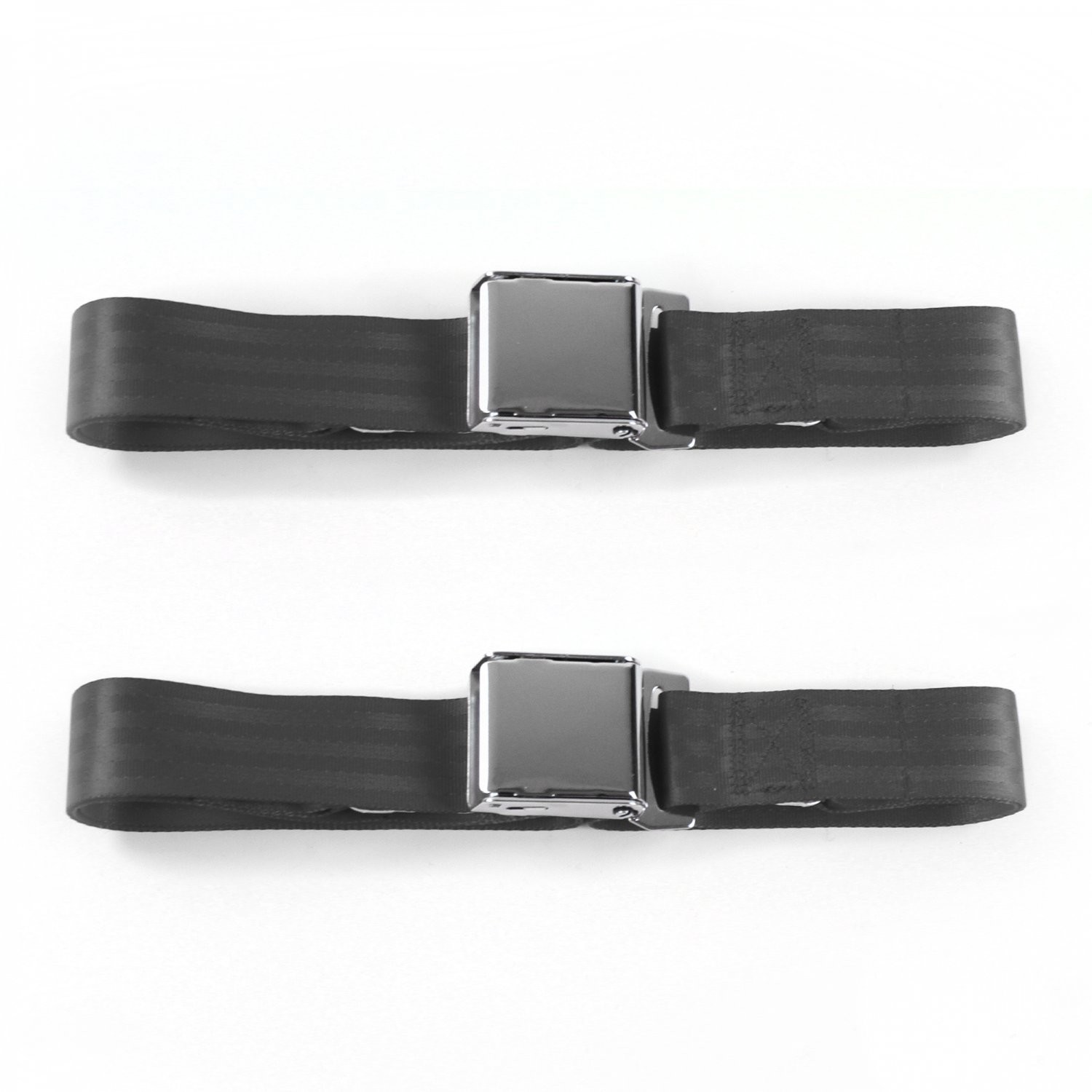 Early Cars 1935 - 1940 Airplane 2pt Charcoal Lap Bench Seat Belt Kit - 3 Belts  