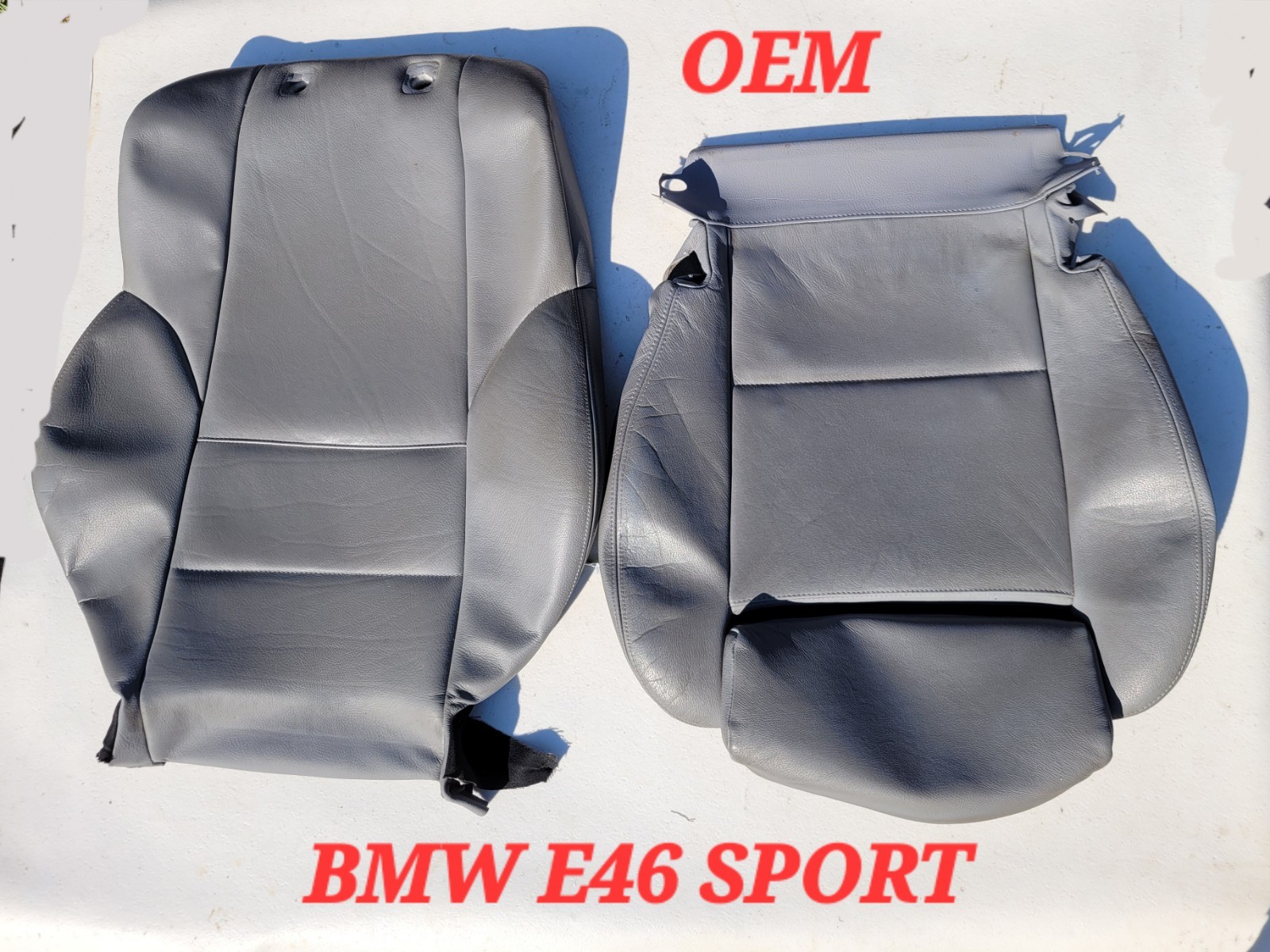 Genuine Bmw E46 Sport Leather Seat Cover Gray 330i OEM 8214934 Upholstery Skin