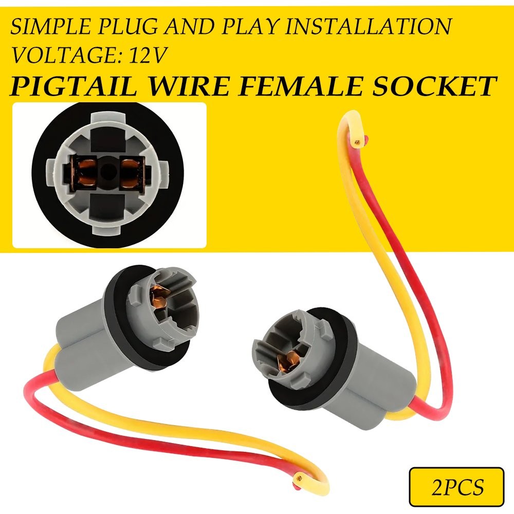 US Universal Pigtail Wire Female Socket 194 T10 PGS Front Side Marker Light Plug