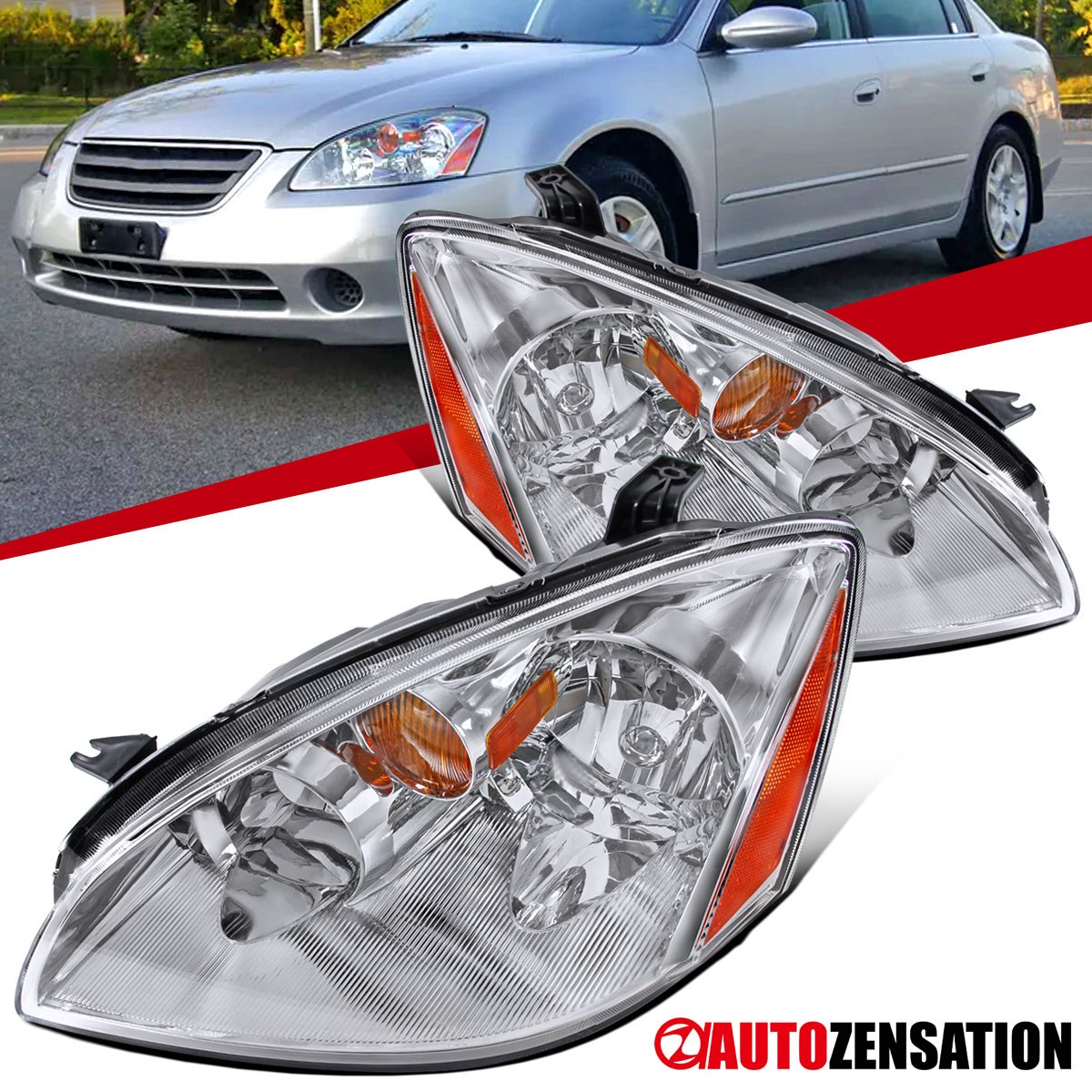 Fit 2002-2004 Altima Halogen Headlights OE Style Headlamps Left+Right 02 03 04