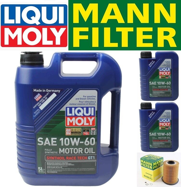 Oil Change Kit w/LIQUIMOLY 10W-60 & MANN Filter HU926/4x BMW M3 3.0L/3.2L 96-06