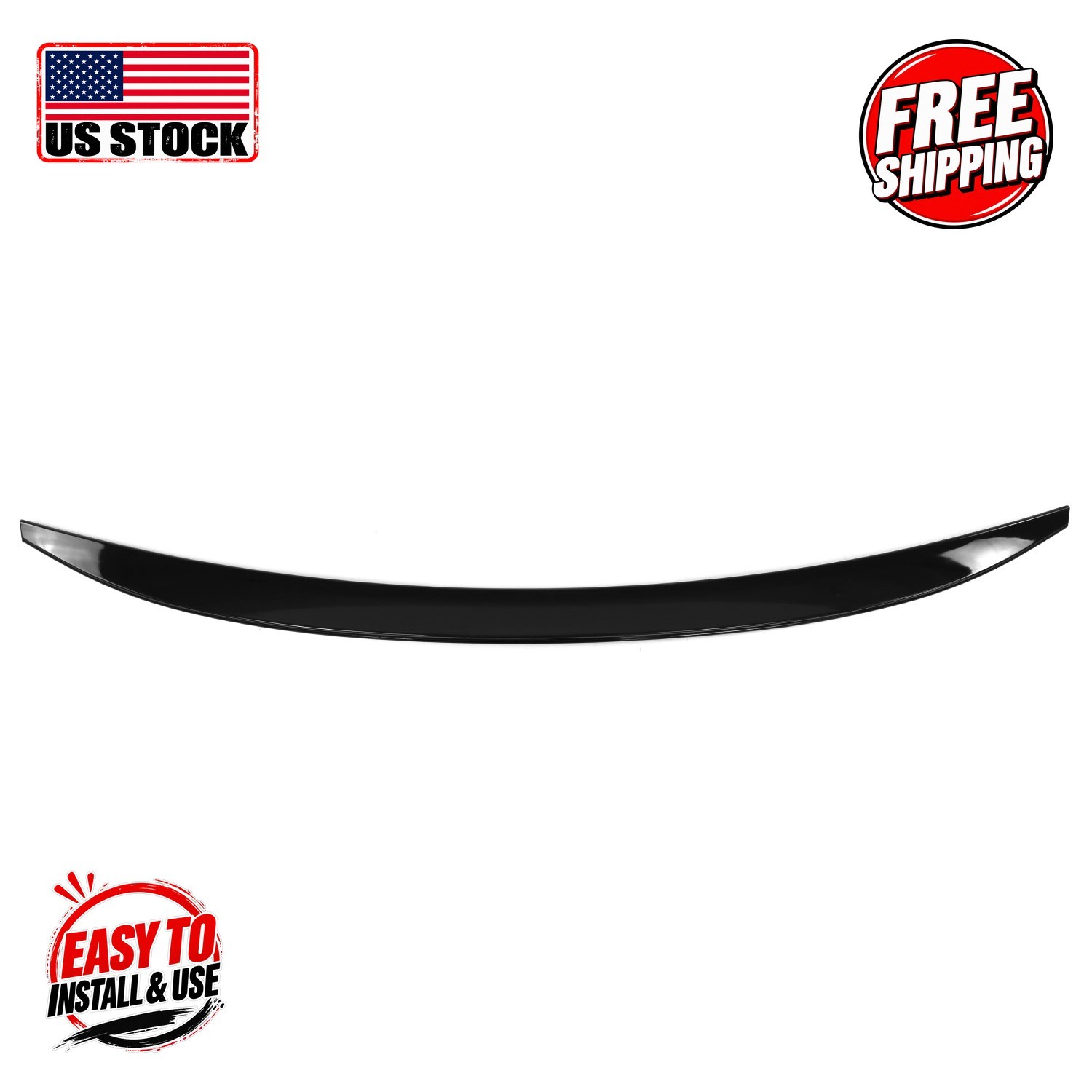 FORD FOCUS SD 2012-2018 Trunk Spoiler (Plastic-Piano Black)