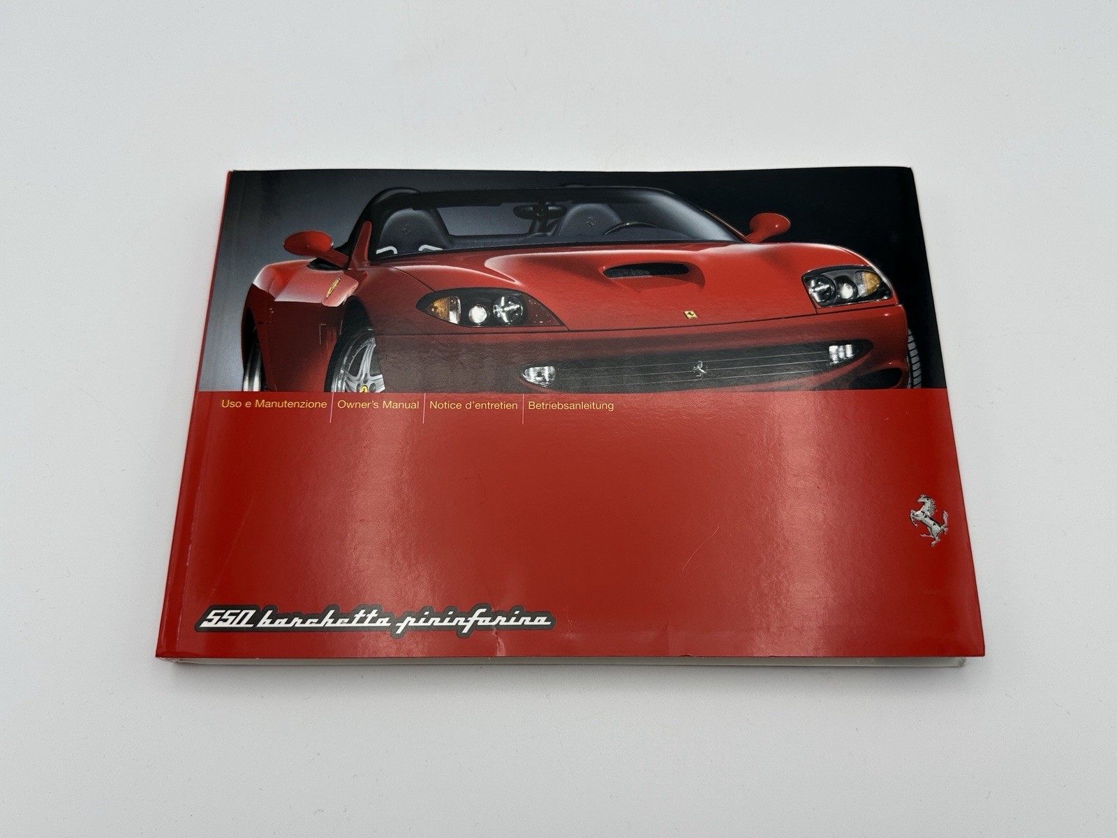 FERRARI 550 BARCHETTA OWNERS INSTRUCTIONS MANUAL | POUCH HANDBOOK #1698/01