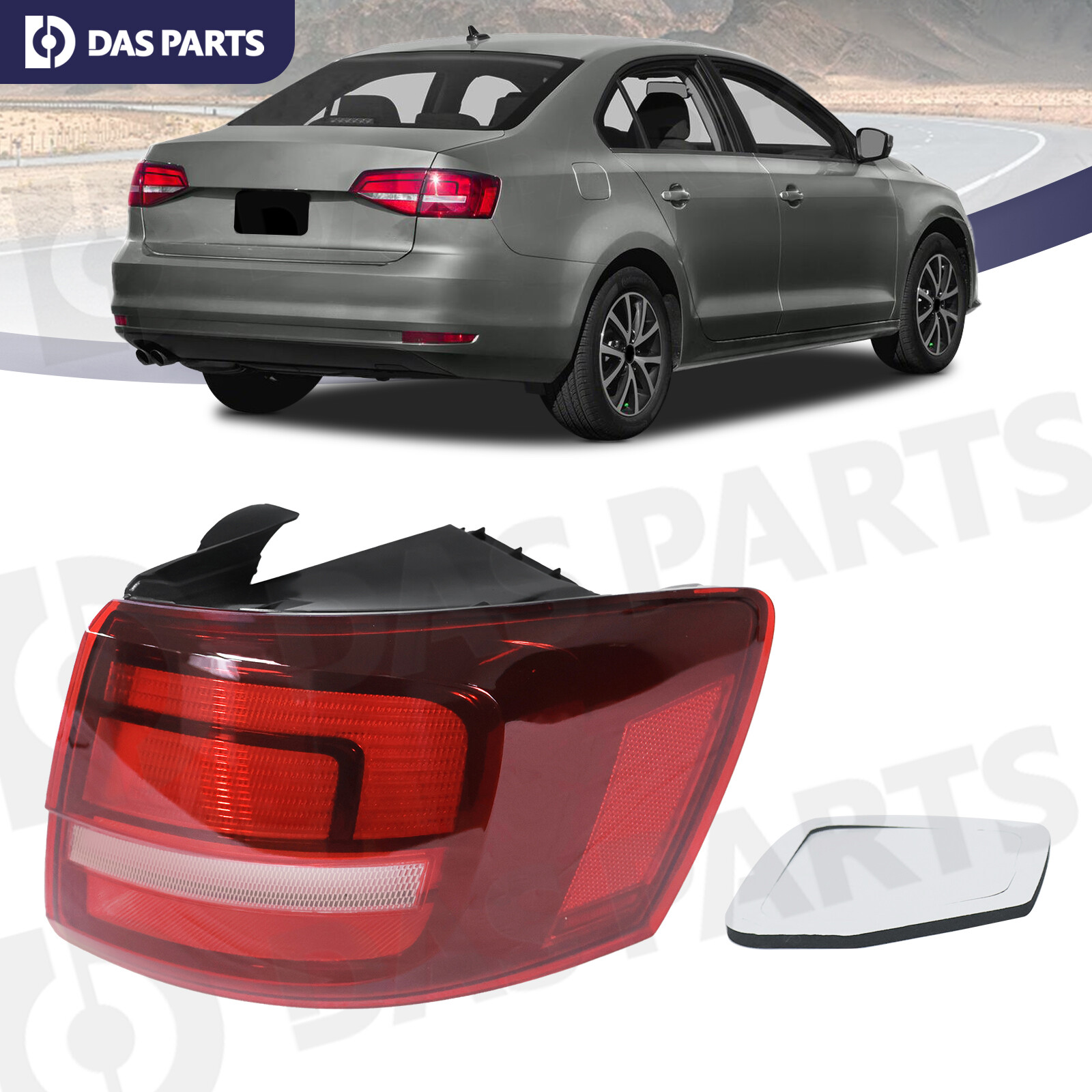 For 15-18 Volkswagen Jetta Right Passenger Outer Side Tail Light Rear Brake Lamp